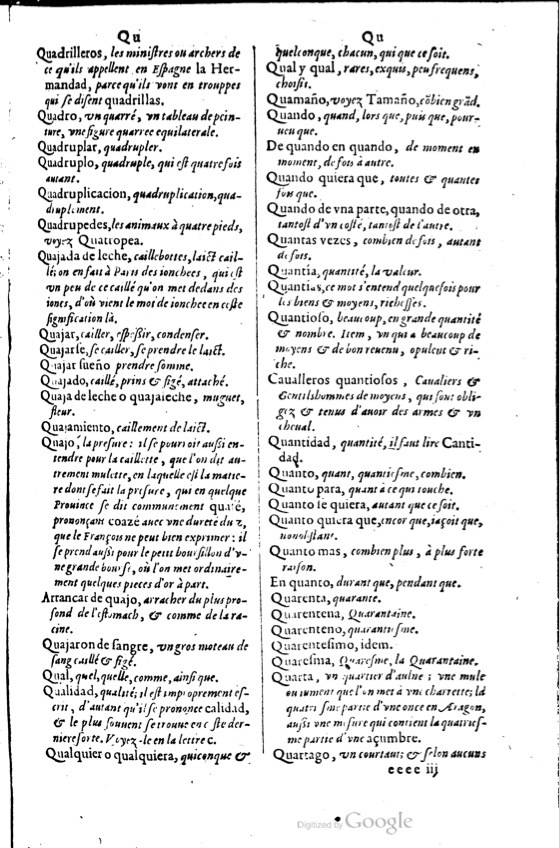 1621 - Adrian Tiffaine - Trésor des deux langues espagnole et française - BM Lyon