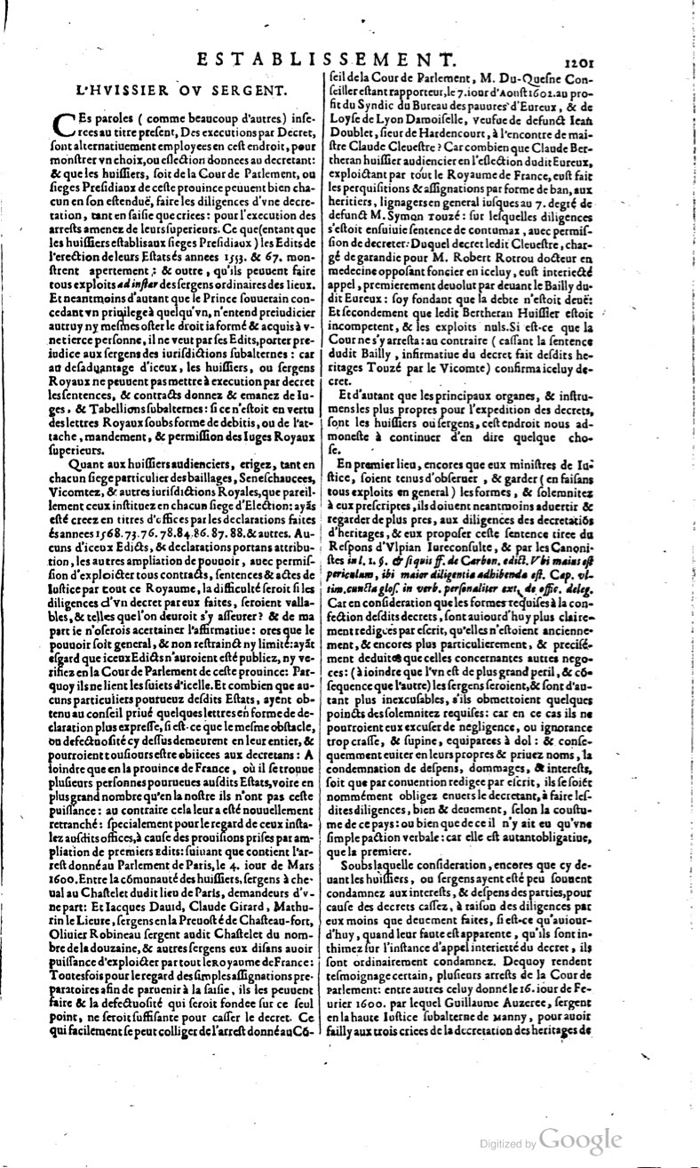 1629 - Veuve Nicolas Buon - Trésor du droit français (21754 T. 1) - BM Lyon