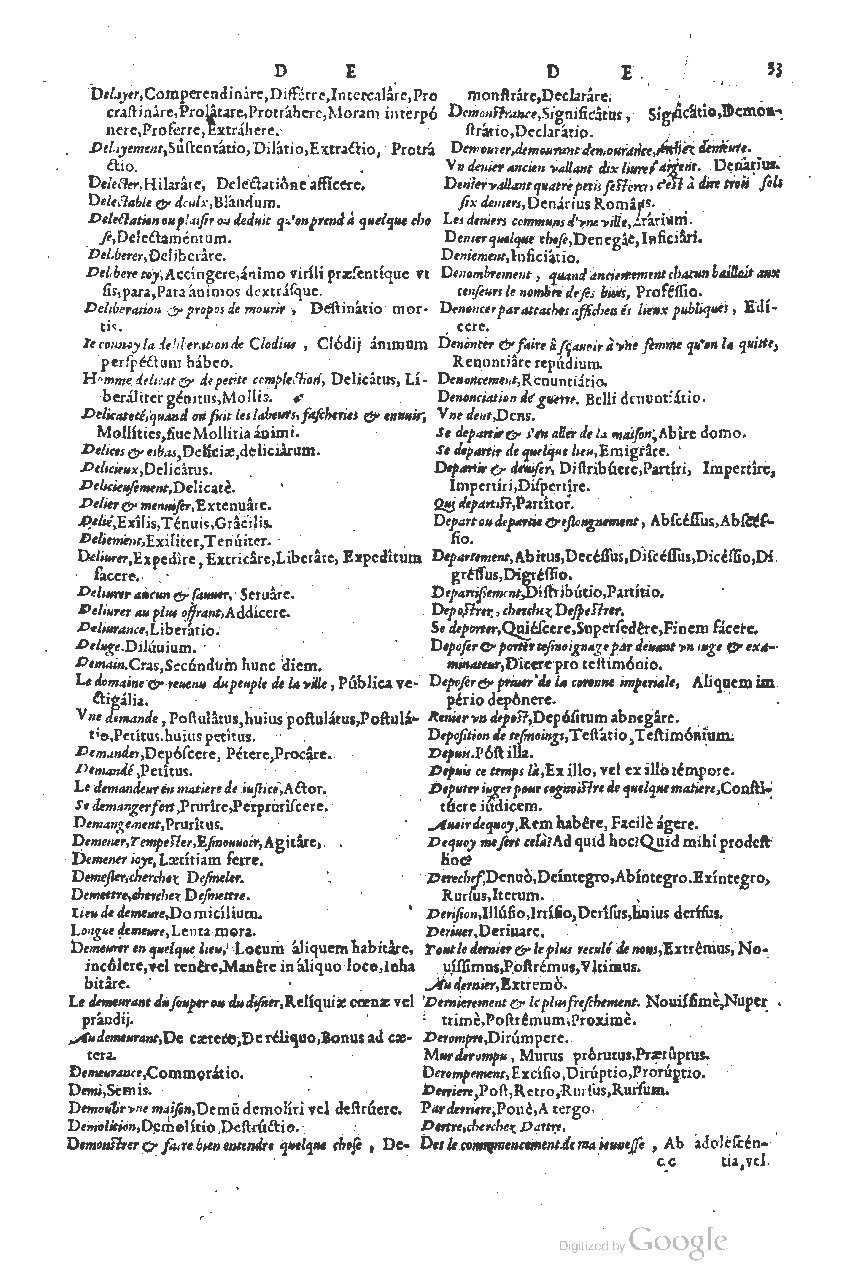 1585 - Simphorianum Beraud et Stephanum Michaëlem - Trésor des mots et traits français - Barcelone