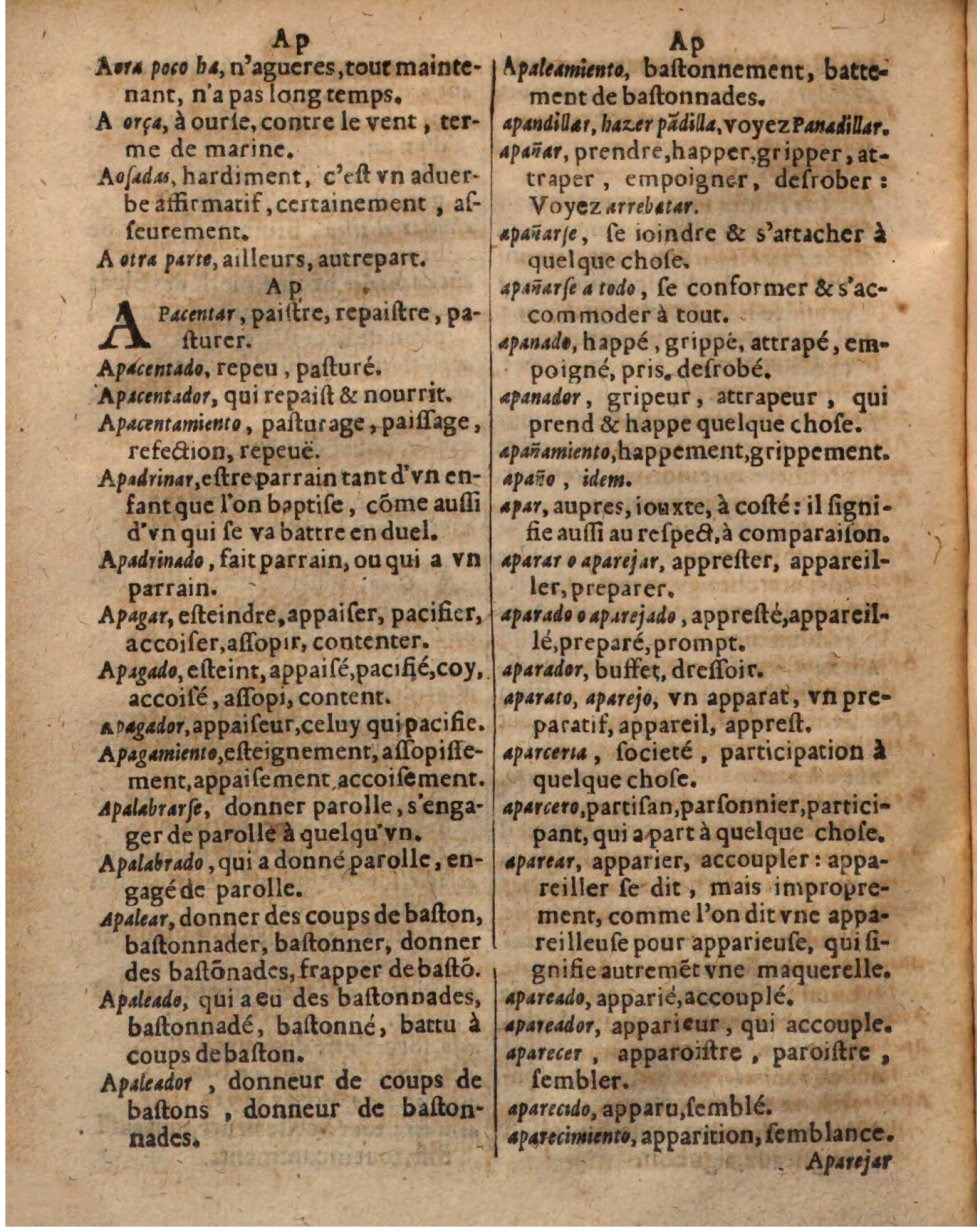 1625 - Hubert Antoine - Trésor des deux langues espagnole et française - Augsbourg