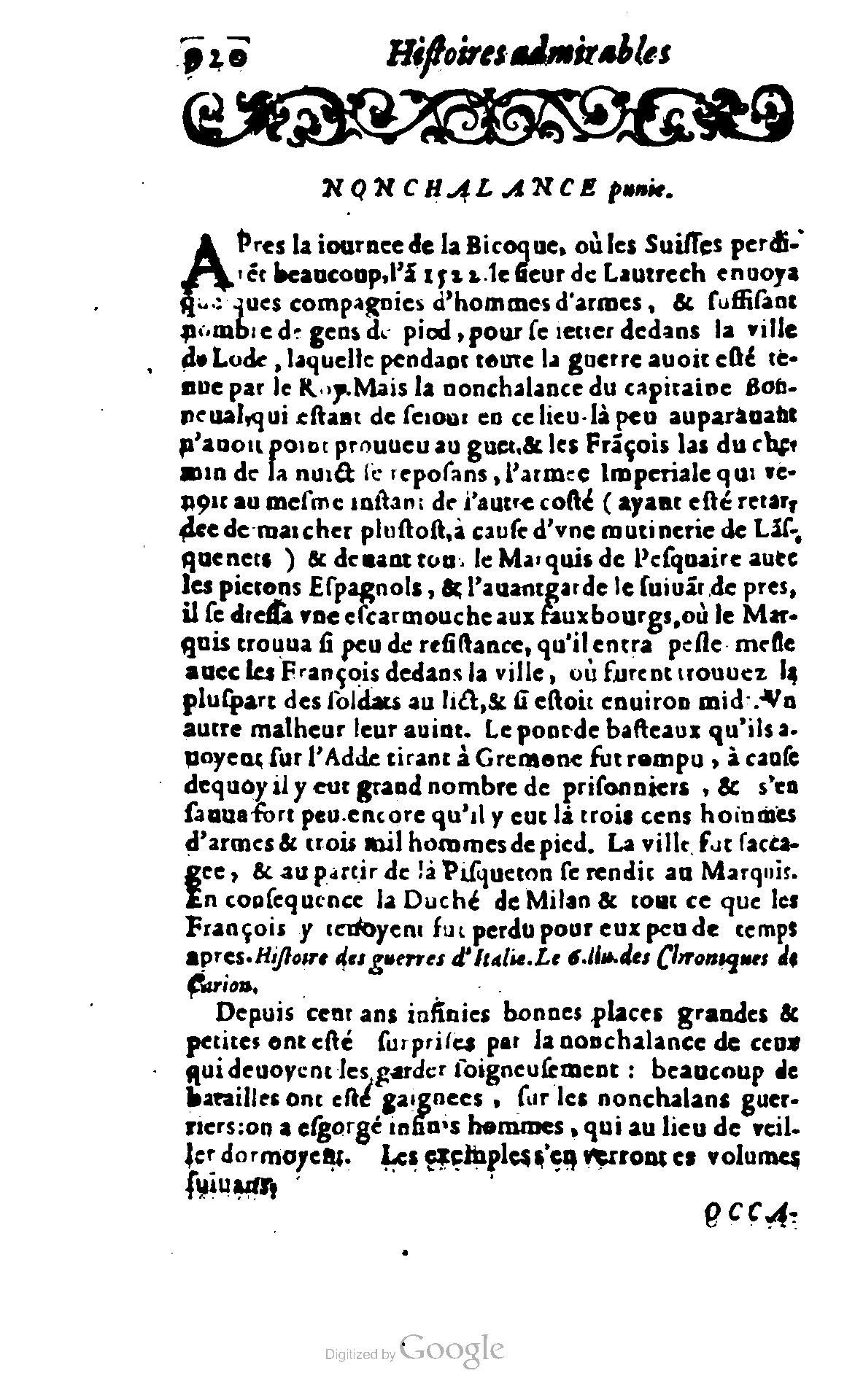 1620 - Samuel Crespin - Trésor d’histoires admirables et mémorables - BCU Lausanne