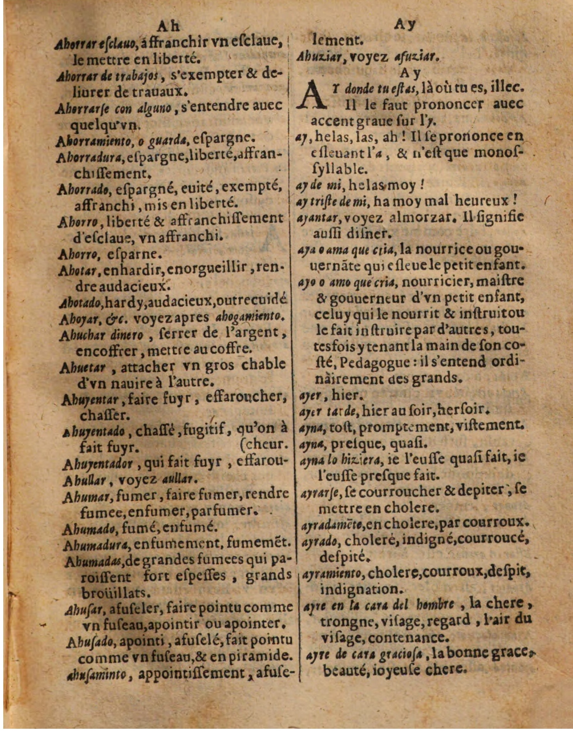 1625 - Hubert Antoine - Trésor des deux langues espagnole et française - Augsbourg
