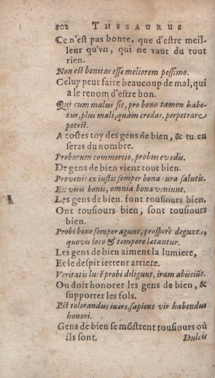 1612 - Dominicus Custos - Trésor des proverbes français  - Bibliopol-Olomuc