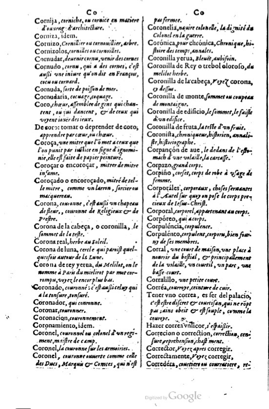 1621 - Adrian Tiffaine - Trésor des deux langues espagnole et française - BM Lyon