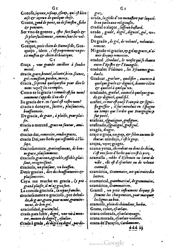 1621 - Adrian Tiffaine - Trésor des deux langues espagnole et française - BM Lyon