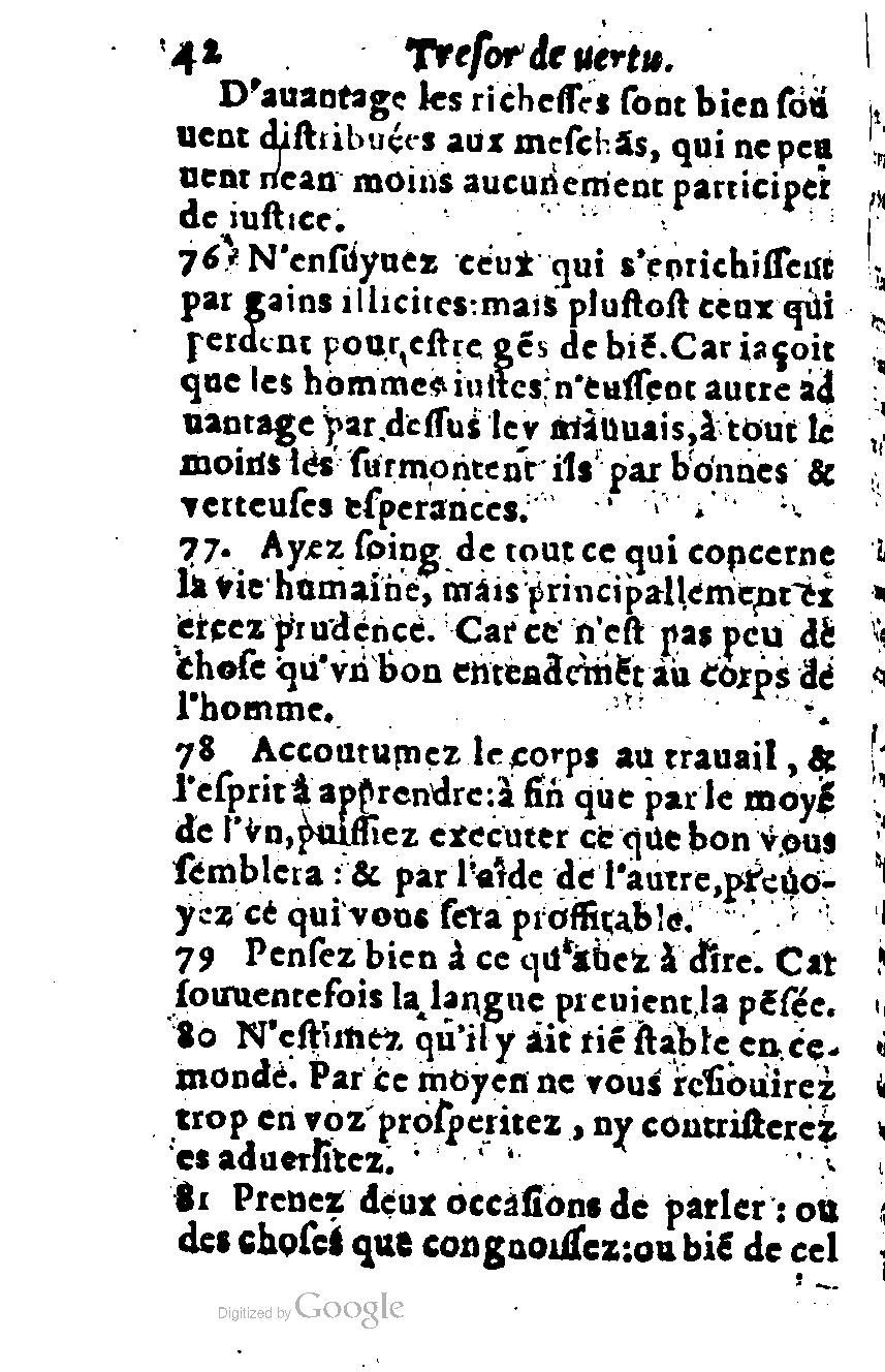 1576 - Benoît Rigaud - Trésor de vertu - British Library
