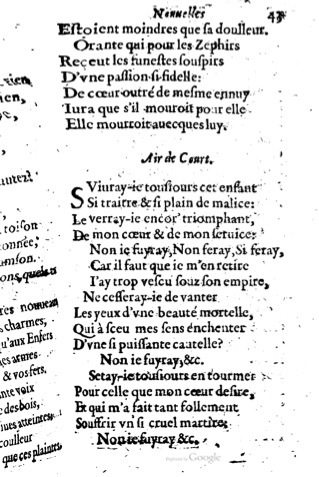1623 - Jacques Cailloüé - Trésor ou recueil des chansons amoureuses - British Library