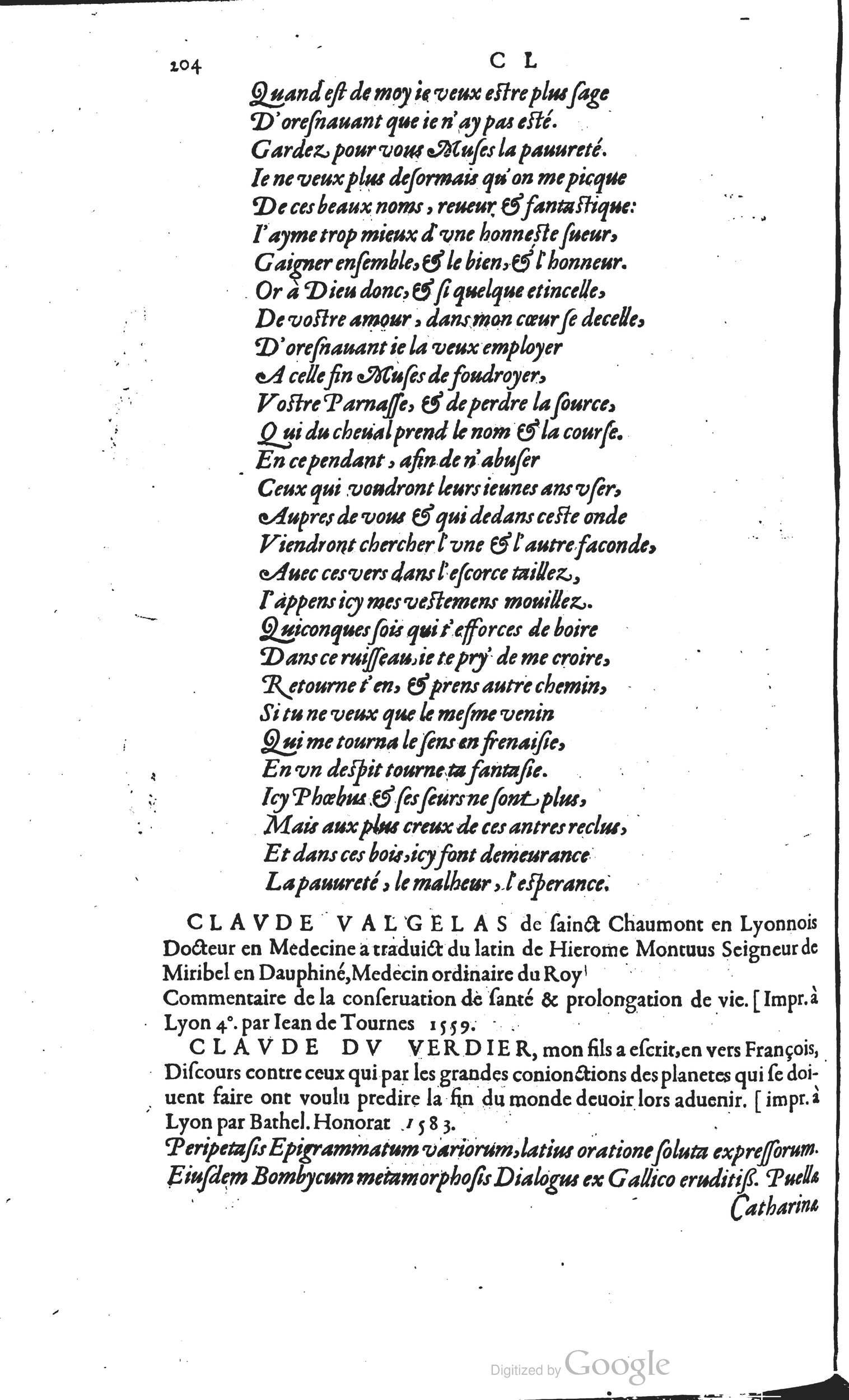 1585 - Barthélemy Honorat - Bibliothèques françaises - BSB Munich