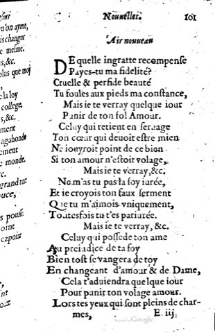 1623 - Jacques Cailloüé - Trésor ou recueil des chansons amoureuses - British Library