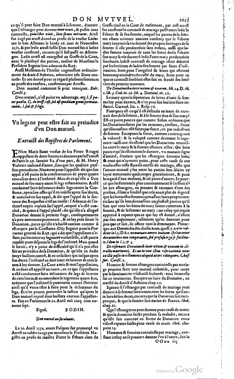1629 - Veuve Nicolas Buon - Trésor du droit français (21754 T. 1) - BM Lyon