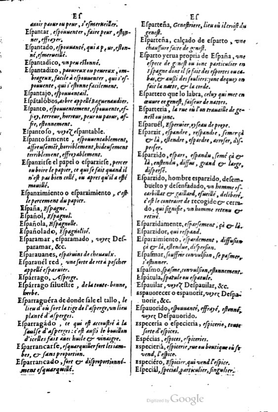 1621 - Adrian Tiffaine - Trésor des deux langues espagnole et française - BM Lyon