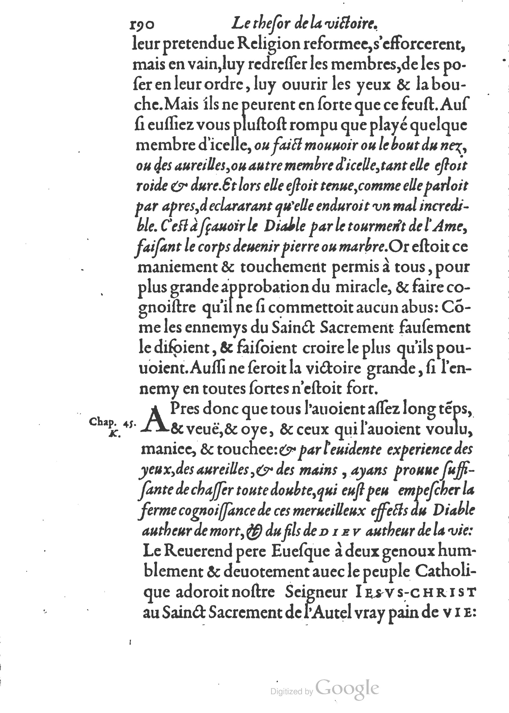 1578 - Nicolas Chesneau - Trésor et entière histoire de la triomphante victoire du corps de Dieu sur l’esprit malin - British Library