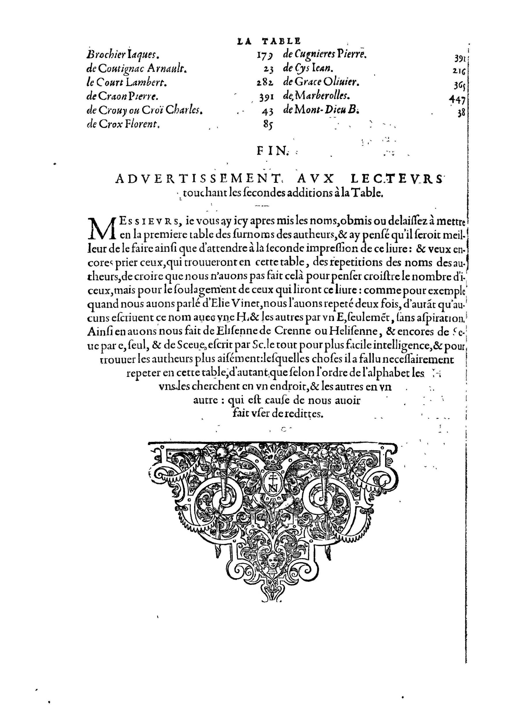 1584 - Abel L&#039;Angelier - Bibliothèques françaises - BnF