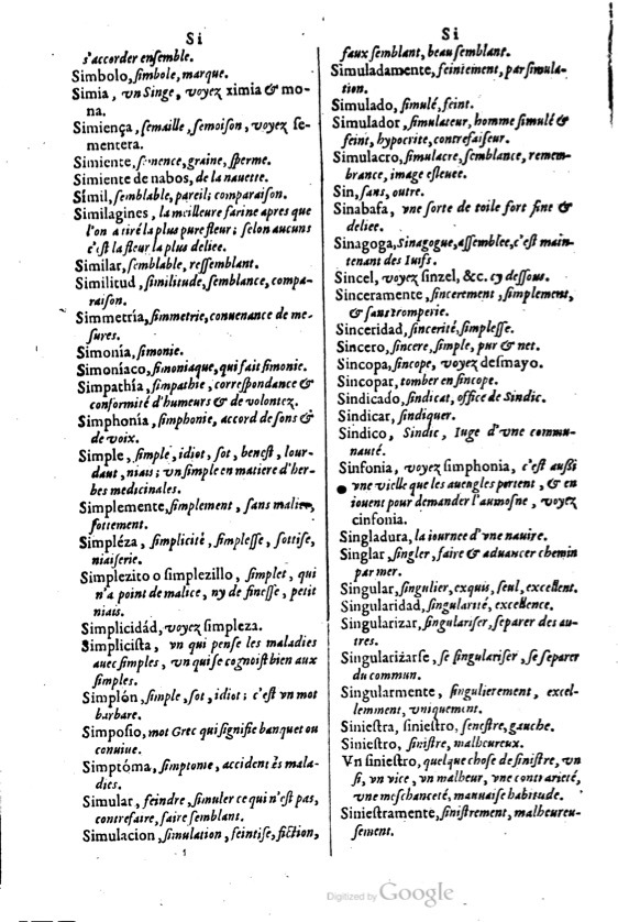 1621 - Adrian Tiffaine - Trésor des deux langues espagnole et française - BM Lyon
