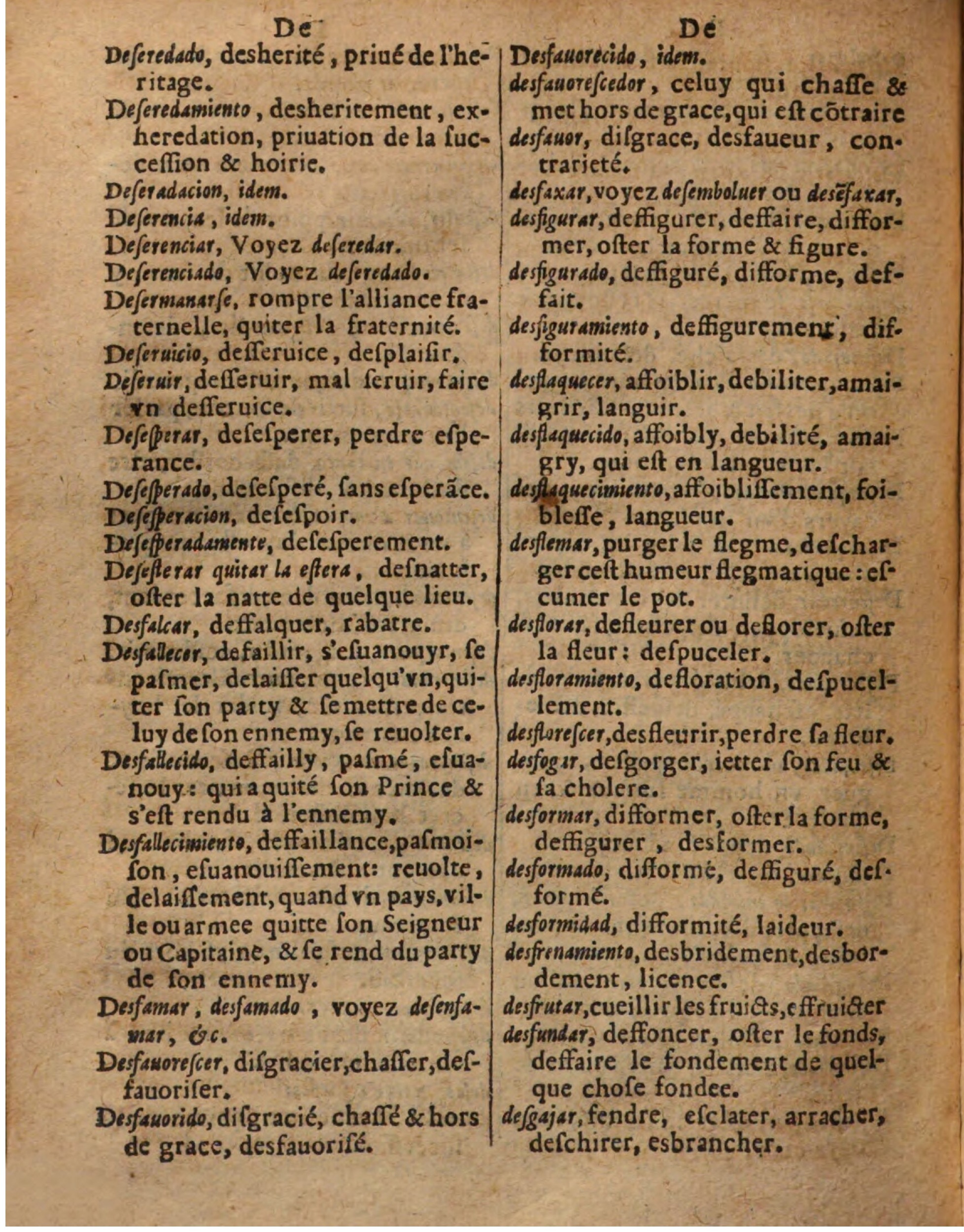 1625 - Hubert Antoine - Trésor des deux langues espagnole et française - Augsbourg