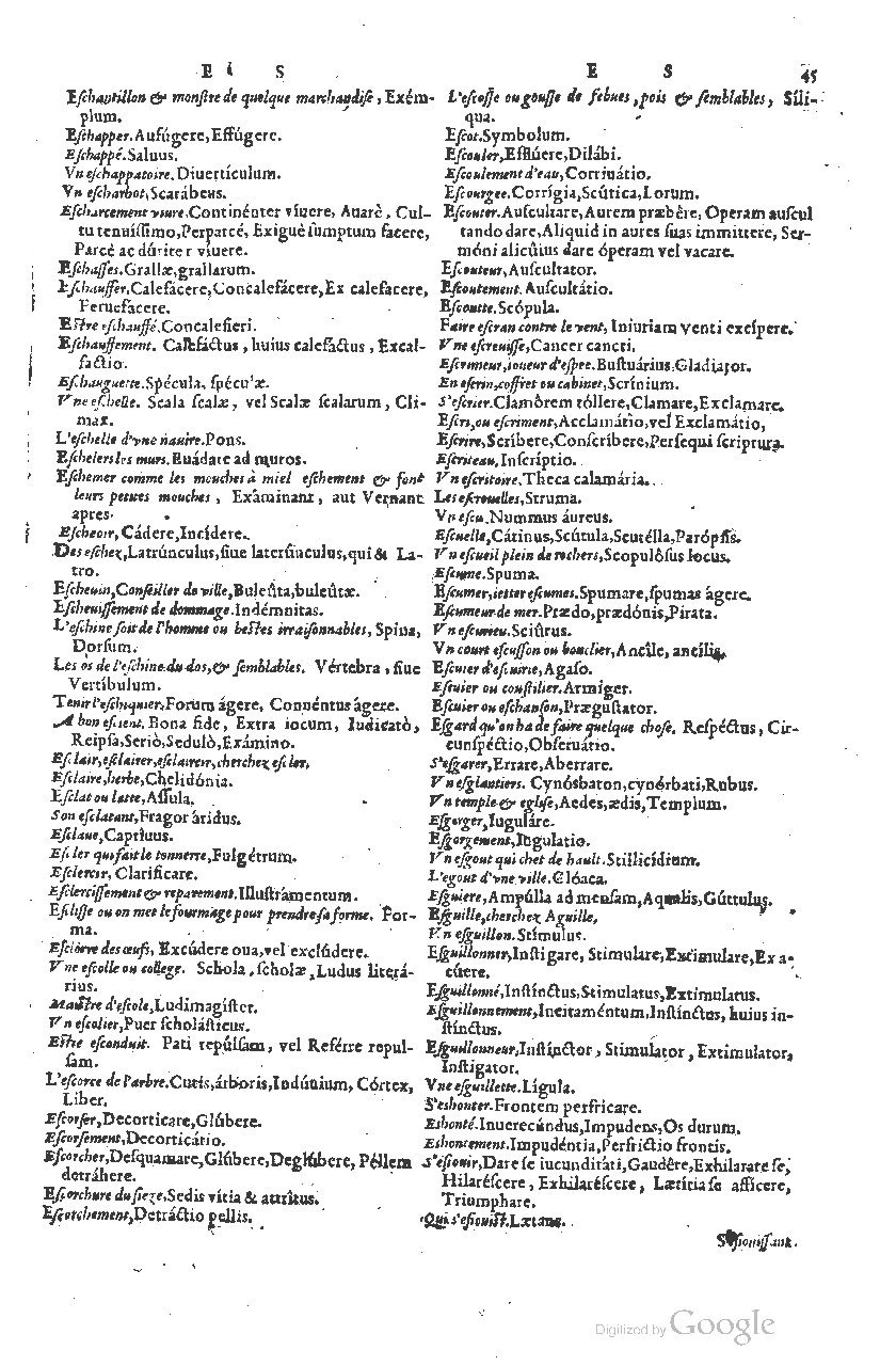 1585 - Simphorianum Beraud et Stephanum Michaëlem - Trésor des mots et traits français - Barcelone