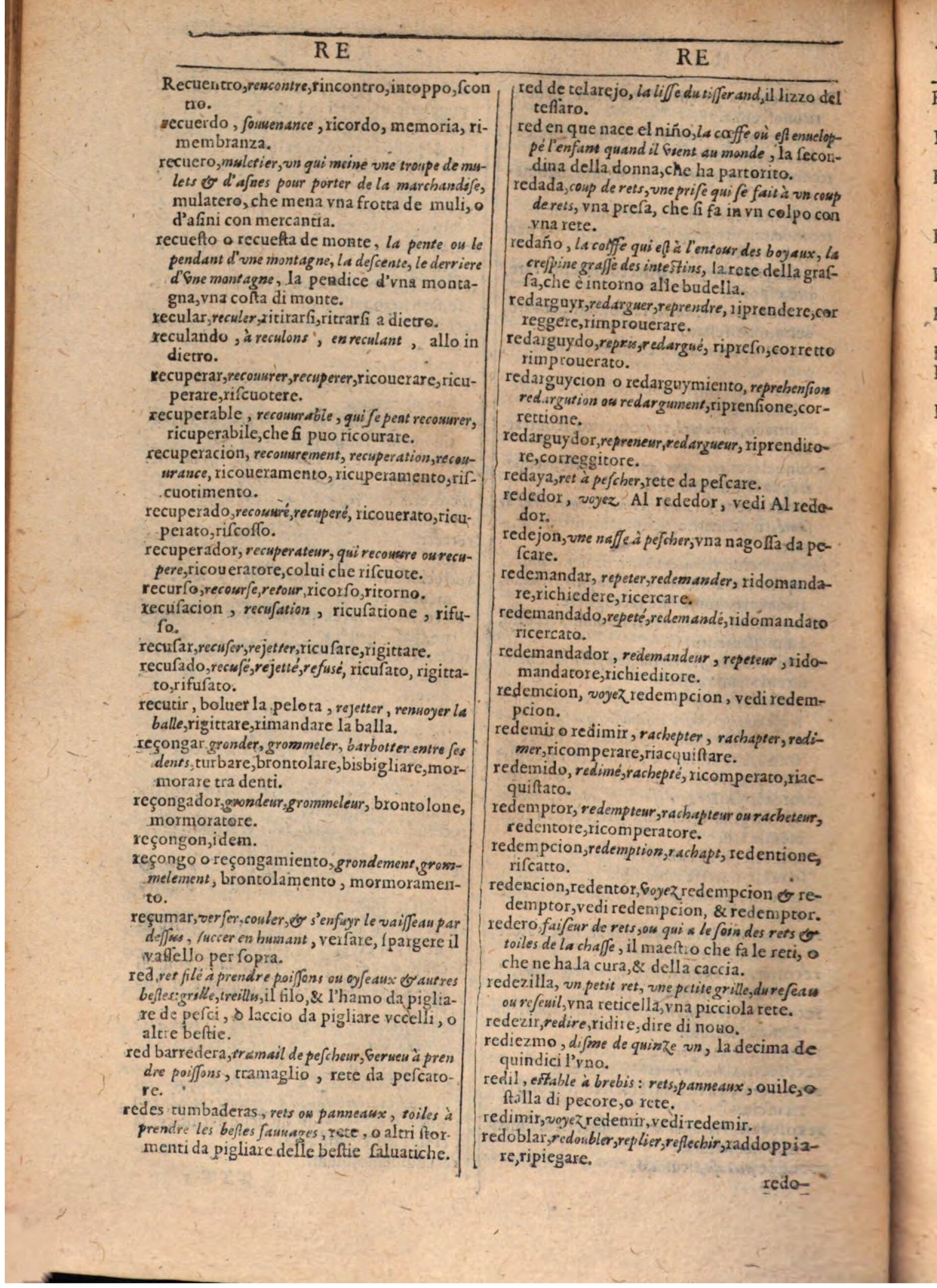 1609 - Philippe Albert et Alexandre Pernet - Trésor des trois langues française, italienne et espagnole (Première partie) - BSB Munich 1609 - Philippe Albert et Alexandre Pernet - Trésor des trois langues française, italienne et espagnole (Première partie) - BSB Munich