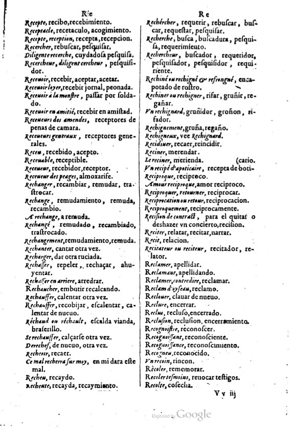1621 - Adrian Tiffaine - Trésor des deux langues espagnole et française - BM Lyon