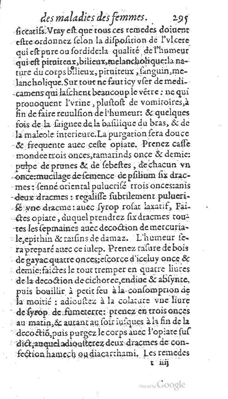 1585 - Jacques du Puis - Trésor des remèdes secrets pour les maladies des femmes - BnF