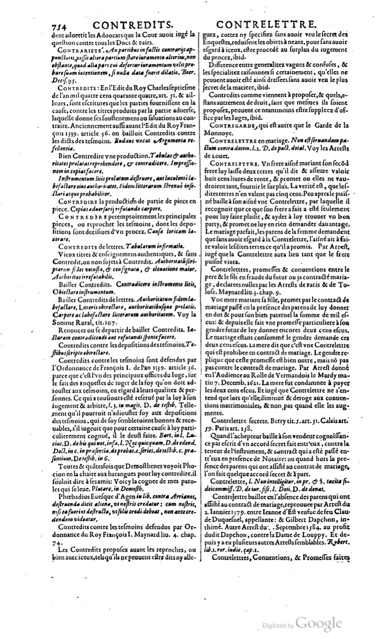 1629 - Veuve Nicolas Buon - Trésor du droit français (29620 T. 1) - BM Lyon