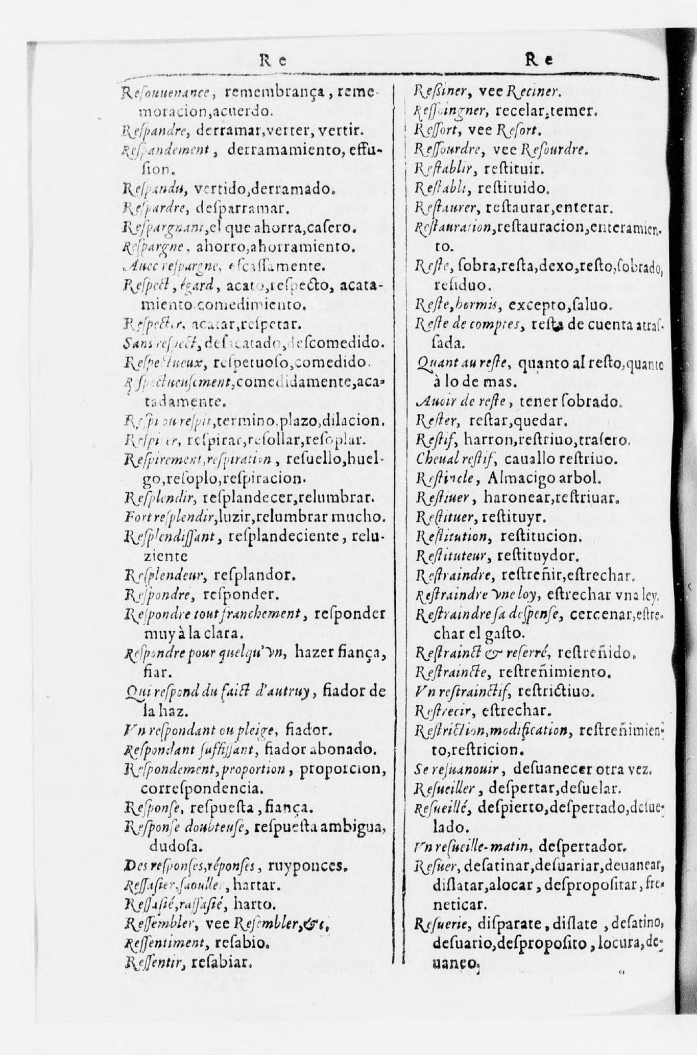1616 - Veuve Marc Orry - Trésor des deux langues espagnole et française (Seconde partie) - BnF 1616 - Veuve Marc Orry - Trésor des deux langues espagnole et française (Seconde partie) - BnF