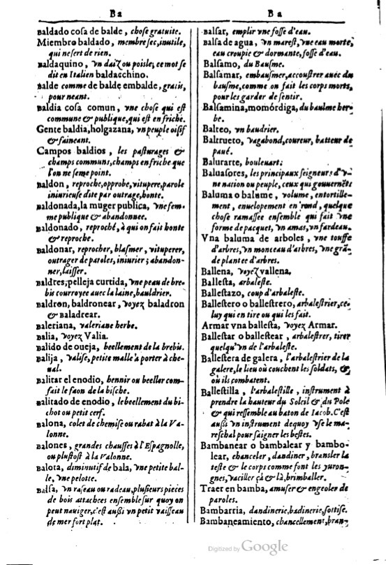 1616 - Veuve Marc Orry - Trésor des deux langues espagnole et française (Première et Seconde parties) - BM Lyon