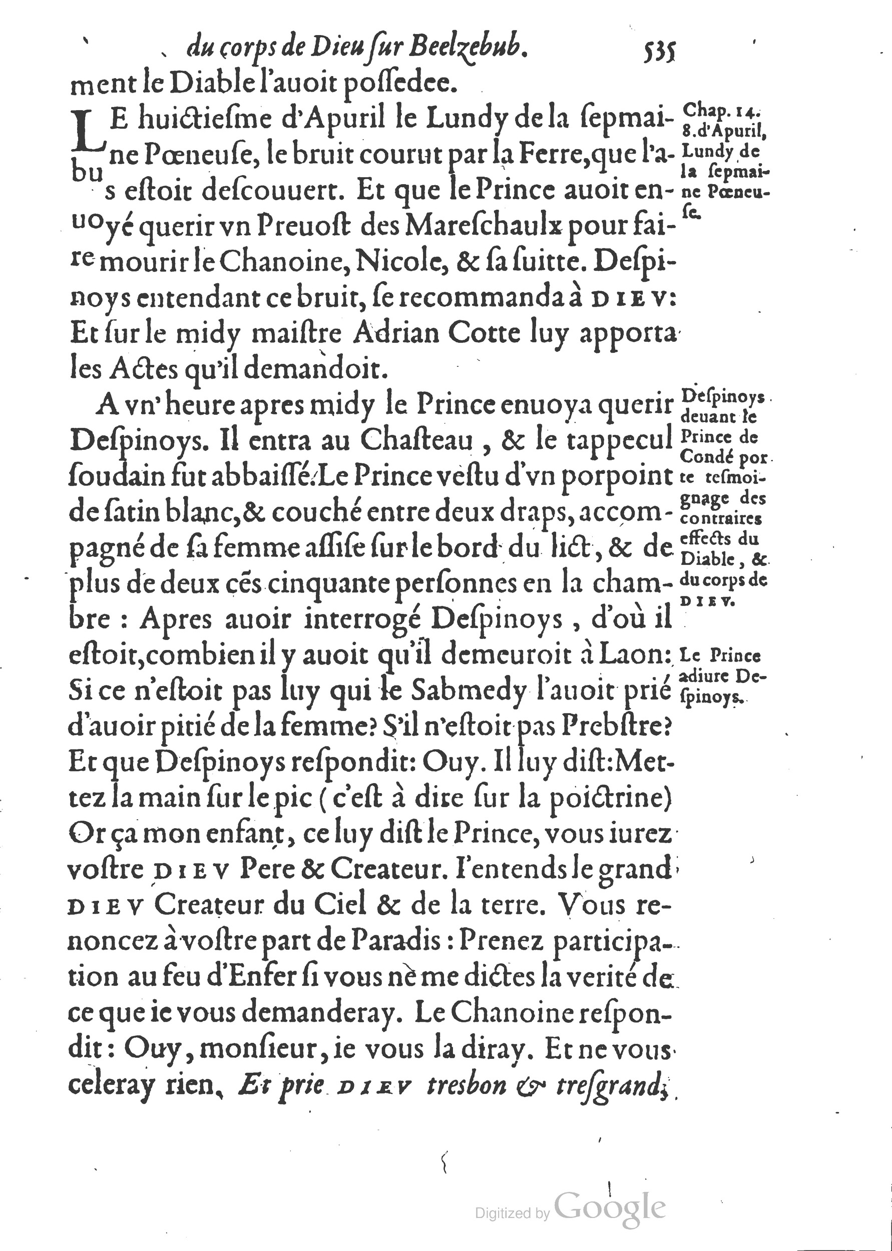 1578 - Nicolas Chesneau - Trésor et entière histoire de la triomphante victoire du corps de Dieu sur l’esprit malin - British Library