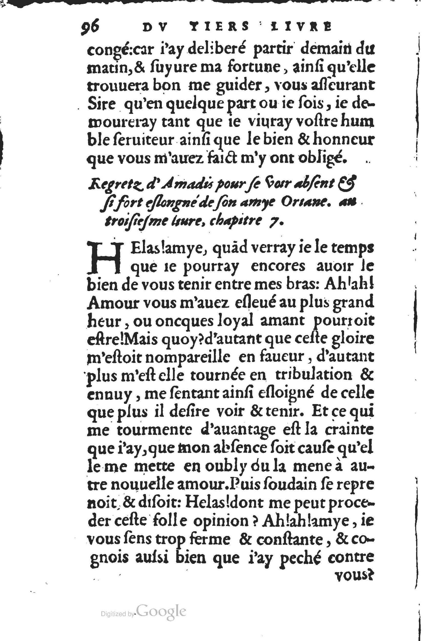1560 - Jean d’Ogerolles et Gabriel Cotier Lyon - Trésor des Amadis - BSB Munich