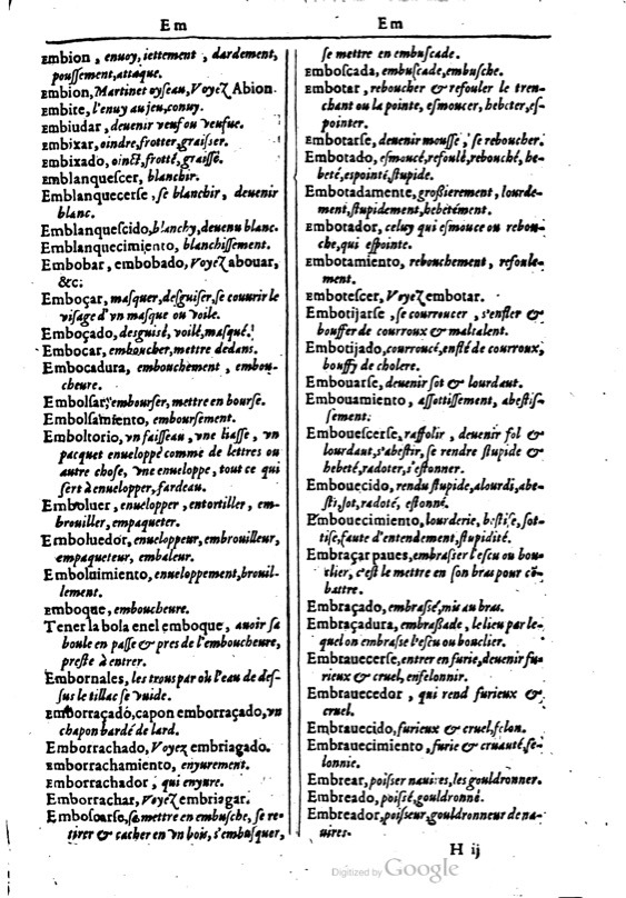 1616 - Veuve Marc Orry - Trésor des deux langues espagnole et française (Première et Seconde parties) - BM Lyon
