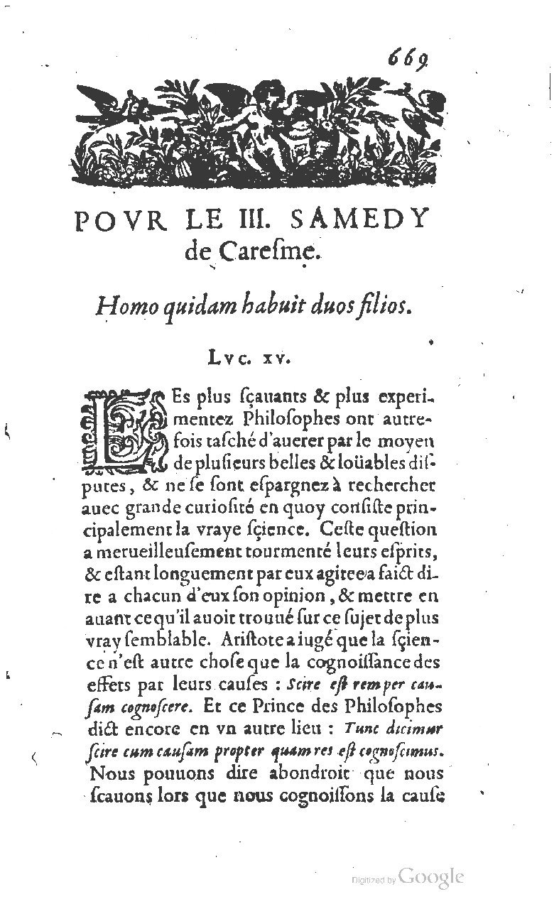 1607 - Nicolas Du Fossé - Trésor quadragésimal - T 01 - BM Lyon