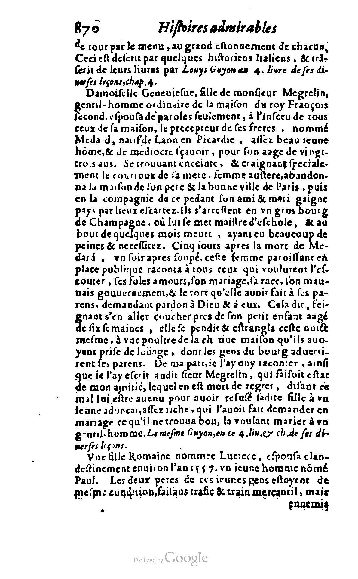 1620 - Samuel Crespin - Trésor d’histoires admirables et mémorables - BCU Lausanne