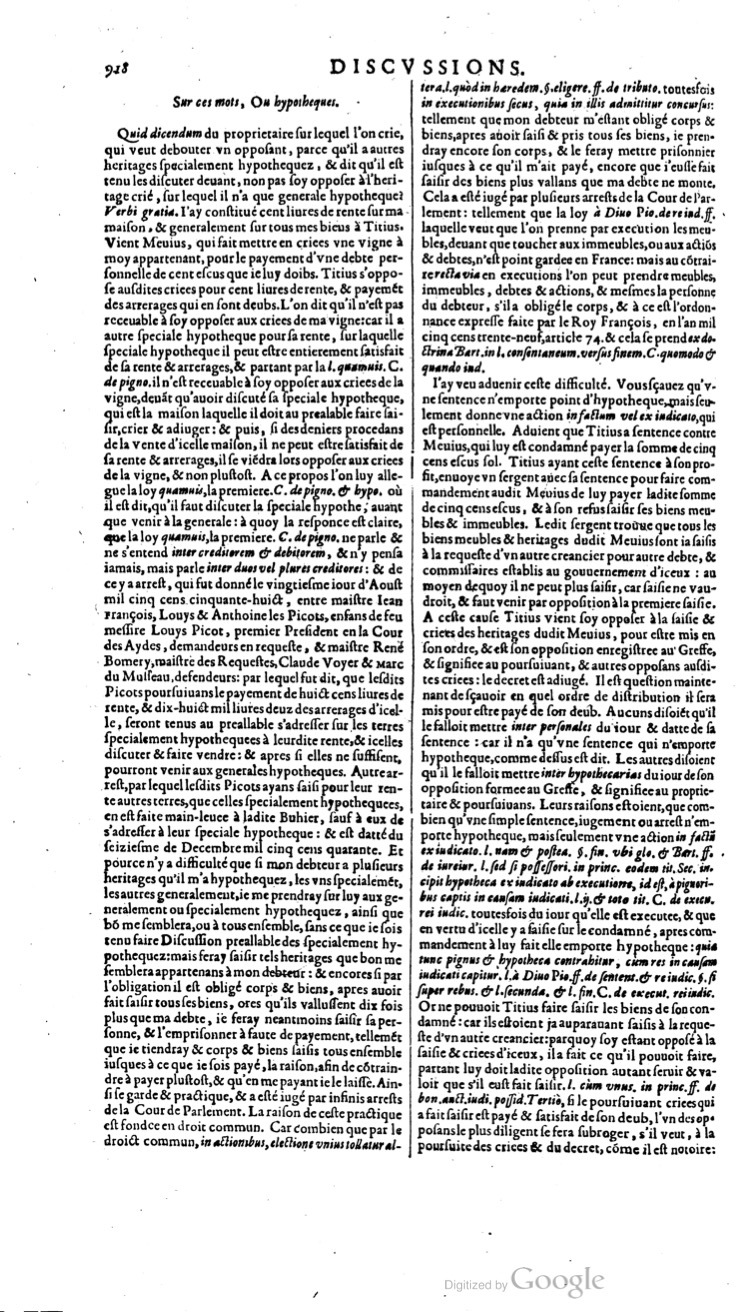 1629 - Veuve Nicolas Buon - Trésor du droit français (21754 T. 1) - BM Lyon