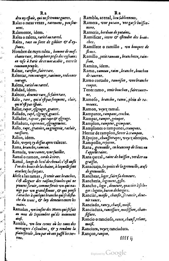 1621 - Adrian Tiffaine - Trésor des deux langues espagnole et française - BM Lyon