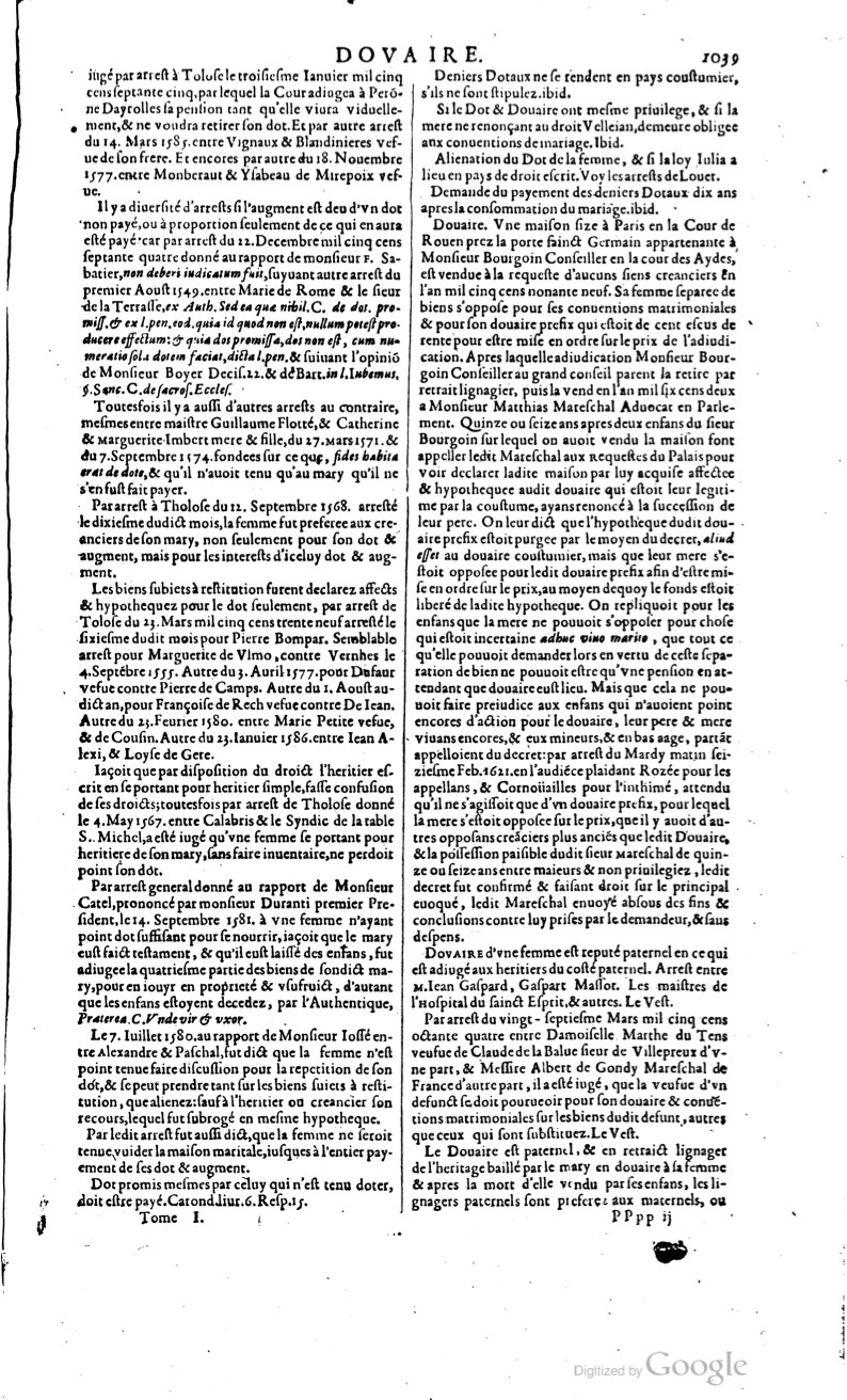 1629 - Veuve Nicolas Buon - Trésor du droit français (29620 T. 1) - BM Lyon