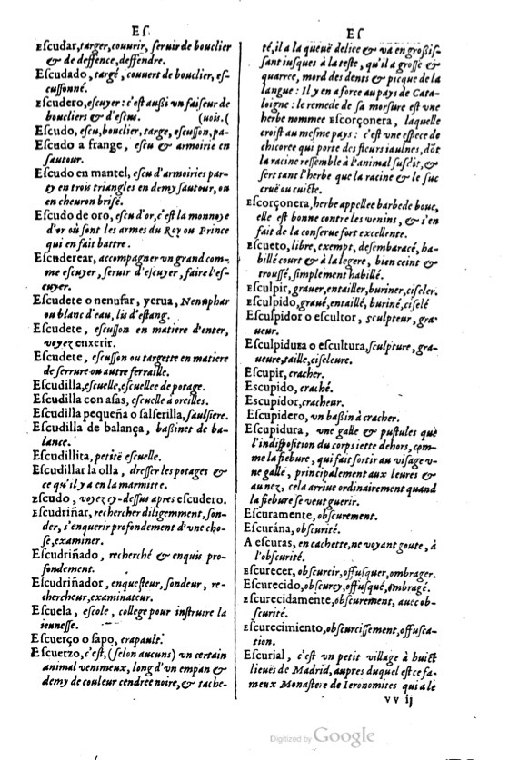 1621 - Adrian Tiffaine - Trésor des deux langues espagnole et française - BM Lyon