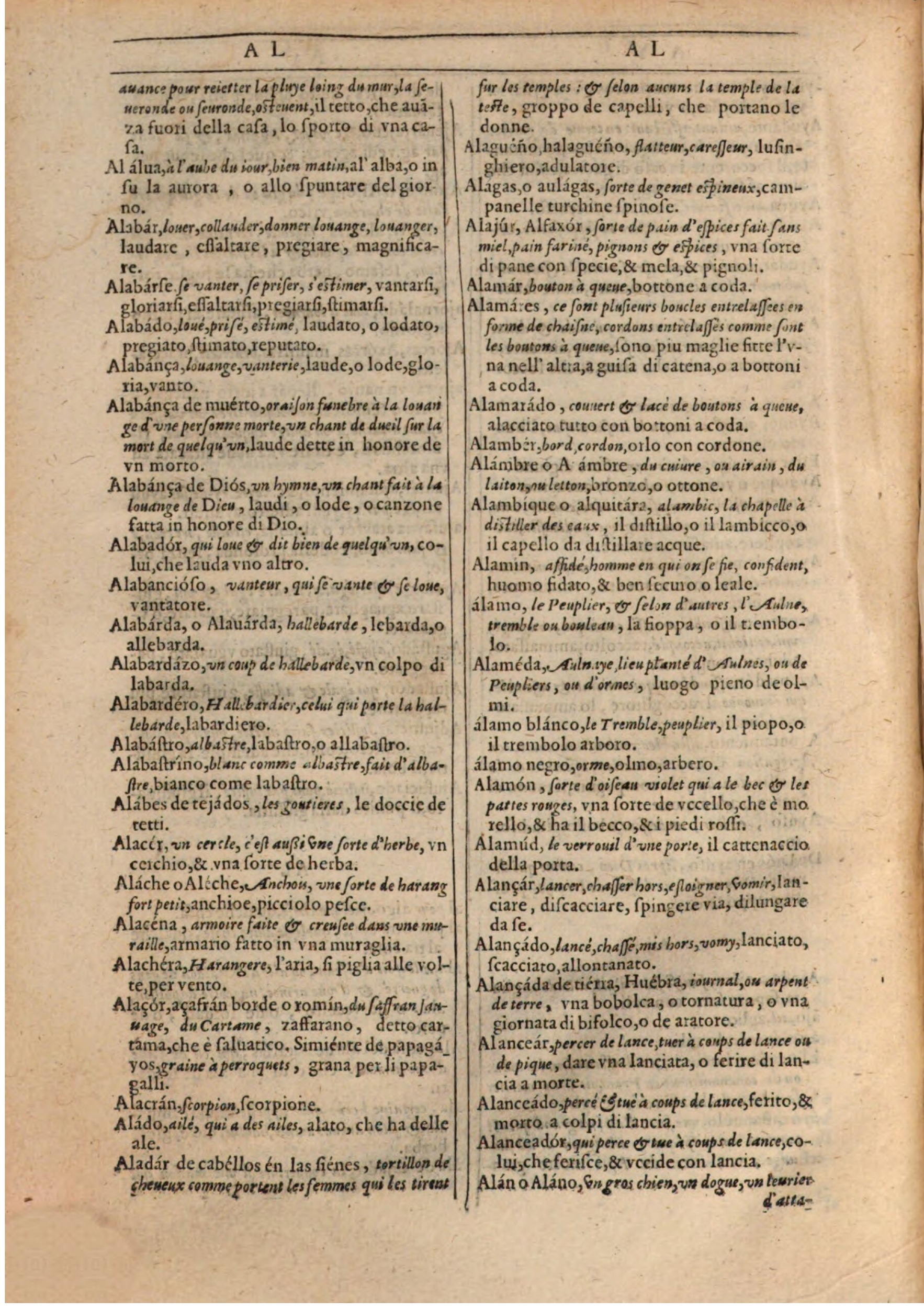1609 - Philippe Albert et Alexandre Pernet - Trésor des trois langues française, italienne et espagnole (Première partie) - BSB Munich 1609 - Philippe Albert et Alexandre Pernet - Trésor des trois langues française, italienne et espagnole (Première partie) - BSB Munich