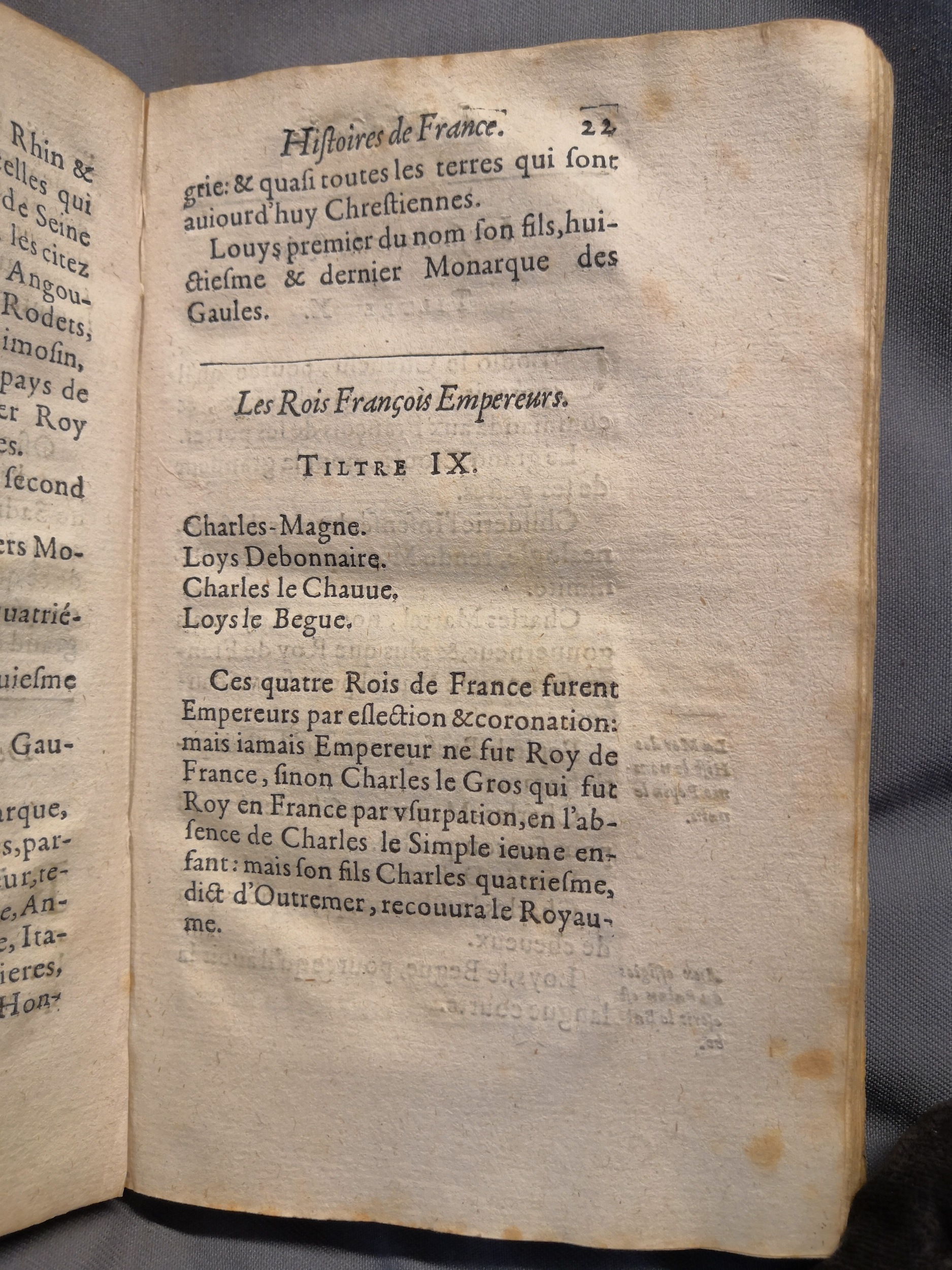 1614 - Jean Corrozet - Trésor des histoires de France - Amsterdam
