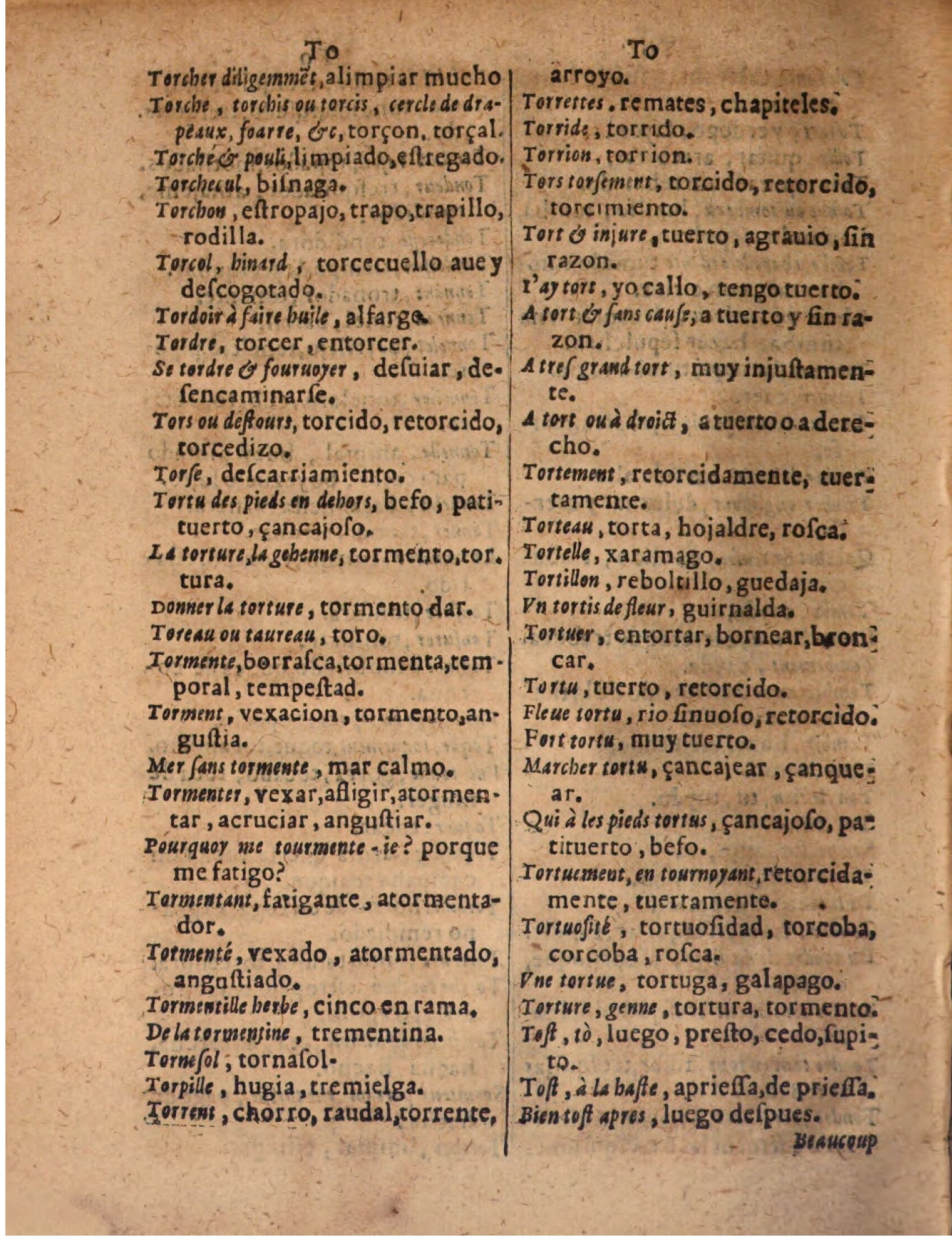 1624 - Hubert Antoine - Trésor des deux langues espagnole et française (Seconde partie) - BSB Munich