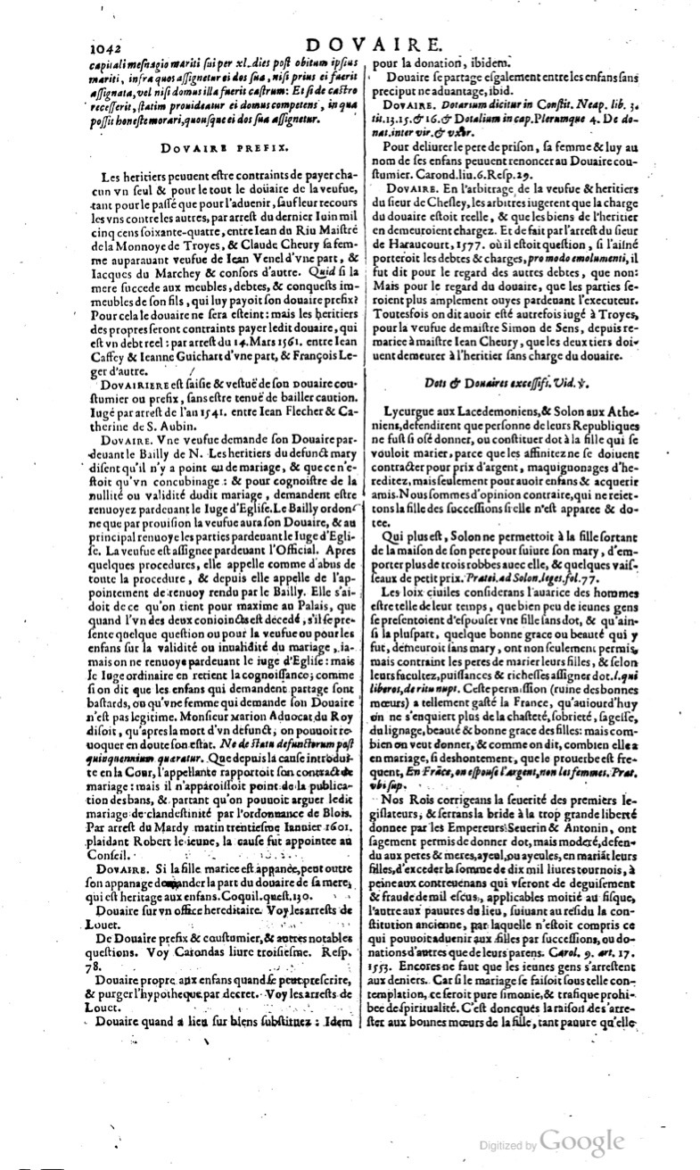 1629 - Veuve Nicolas Buon - Trésor du droit français (29620 T. 1) - BM Lyon
