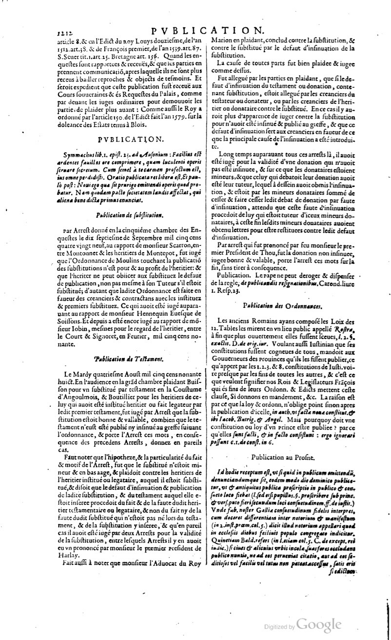 1629 - Veuve Nicolas Buon - Trésor du droit français (29620 T. 2) - BM Lyon