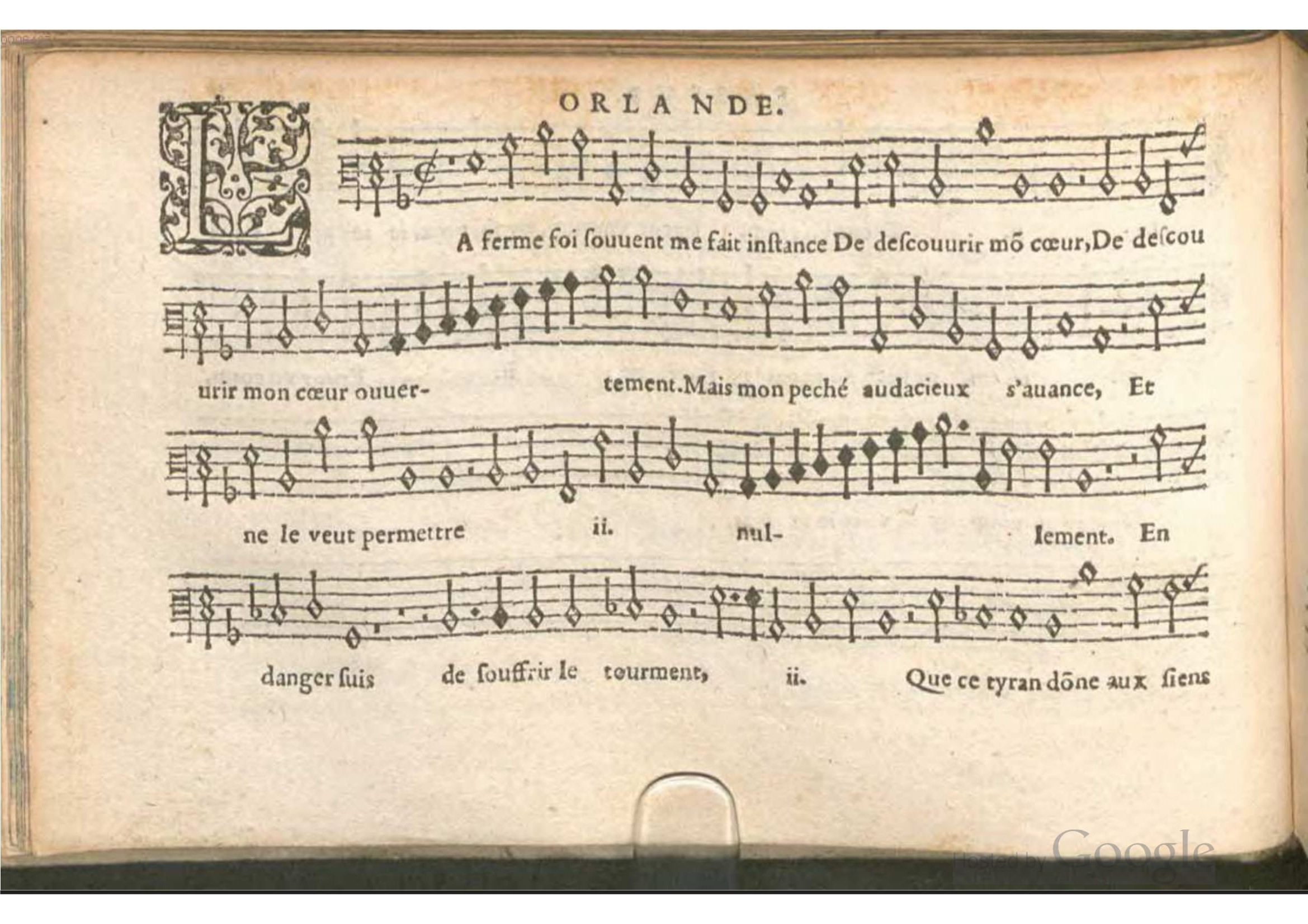 1576 - [Pierre de Saint-André] - Trésor de musique d’Orlande de Lassus Bassus - BSB Munich