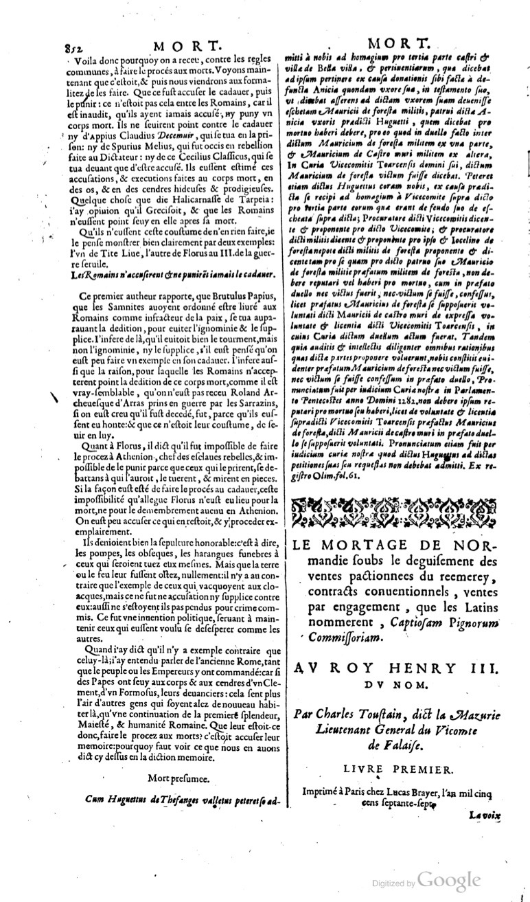 1629 - Veuve Nicolas Buon - Trésor du droit français (29620 T. 2) - BM Lyon