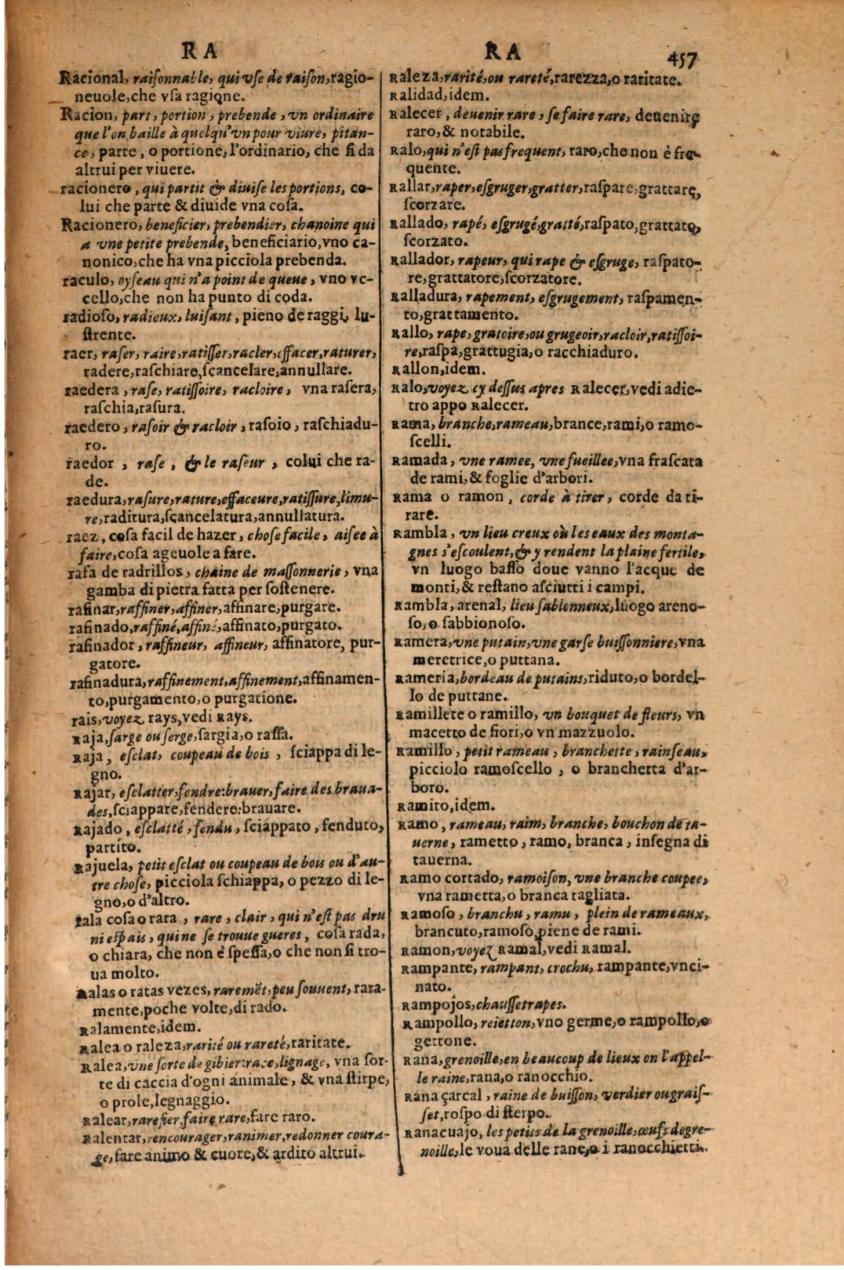 1606 - Samuel Crespin - Thresor des trois langues, francoise, italiene et espagnolle - BSB Munich