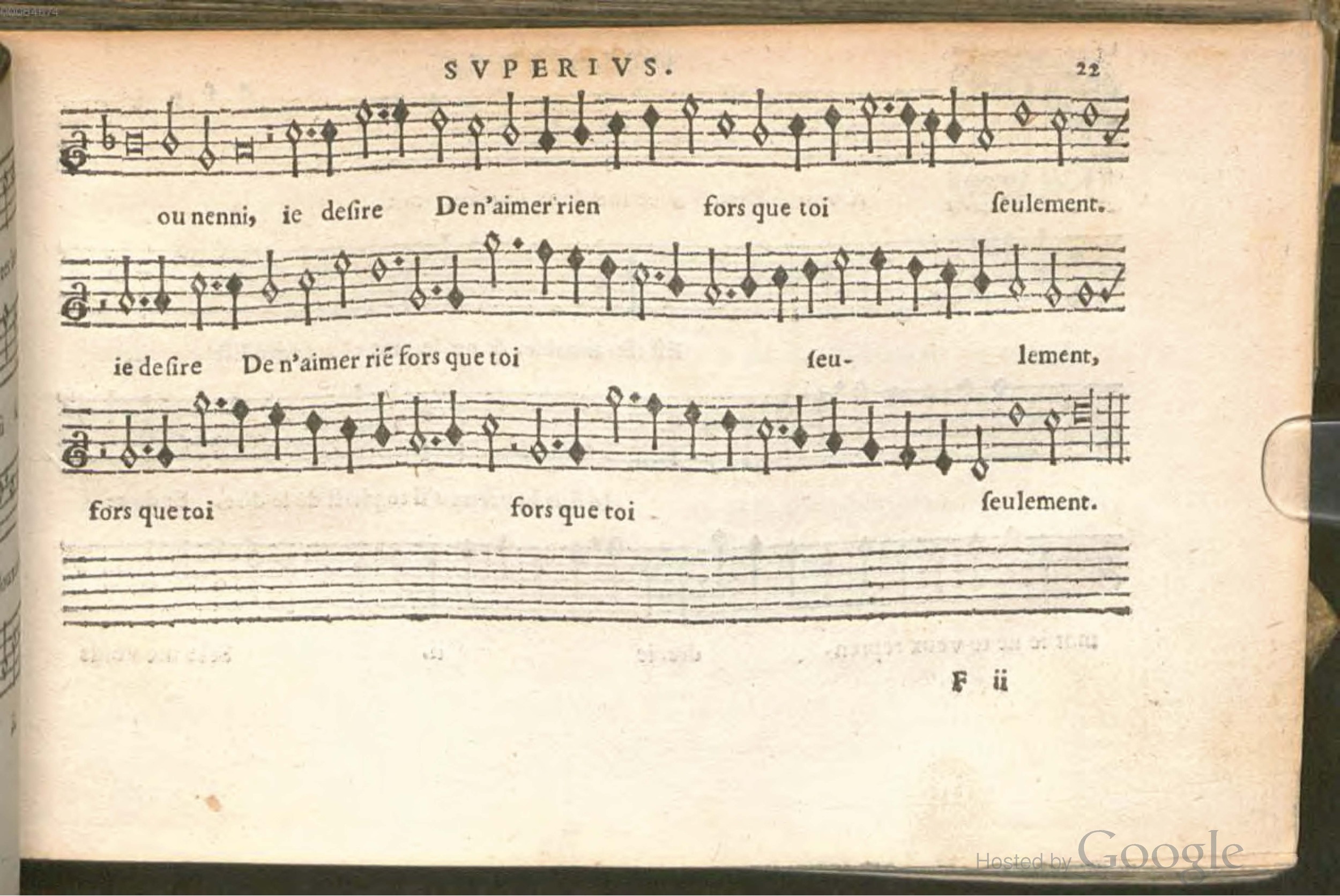 1576 - [Pierre de Saint-André] - Trésor de musique d’Orlande de Lassus Superius - BSB Munich