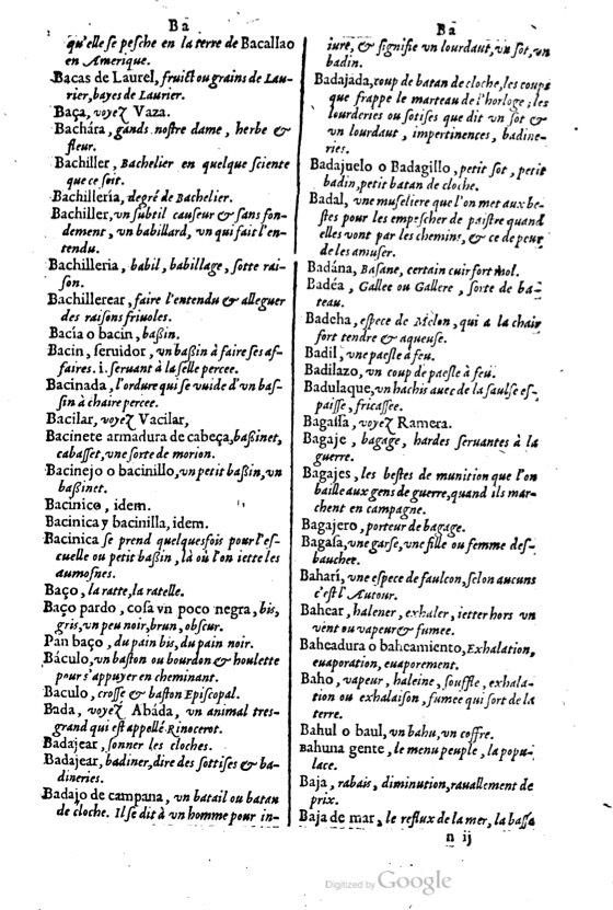 1621 - Adrian Tiffaine - Trésor des deux langues espagnole et française - BM Lyon