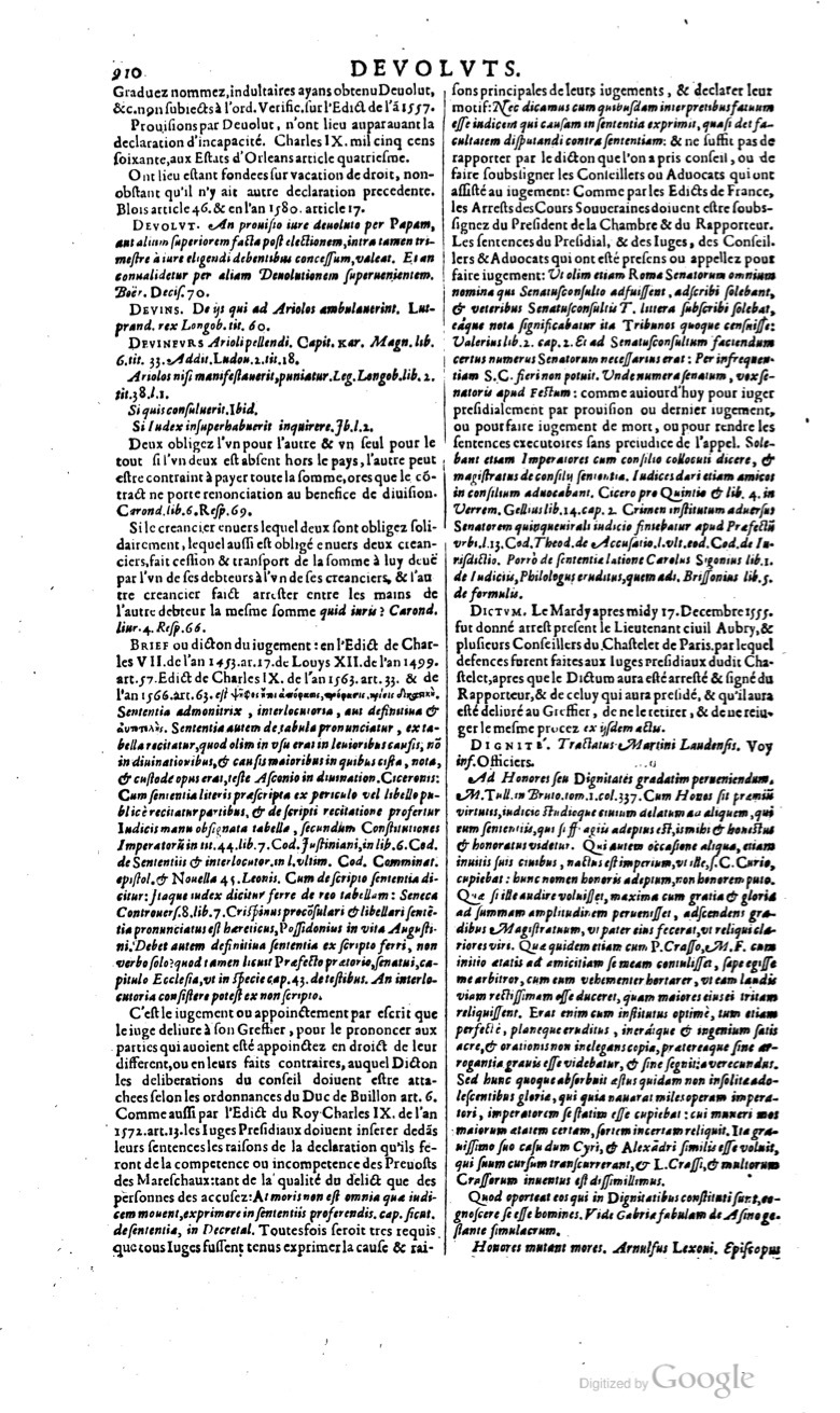 1629 - Veuve Nicolas Buon - Trésor du droit français (29620 T. 1) - BM Lyon