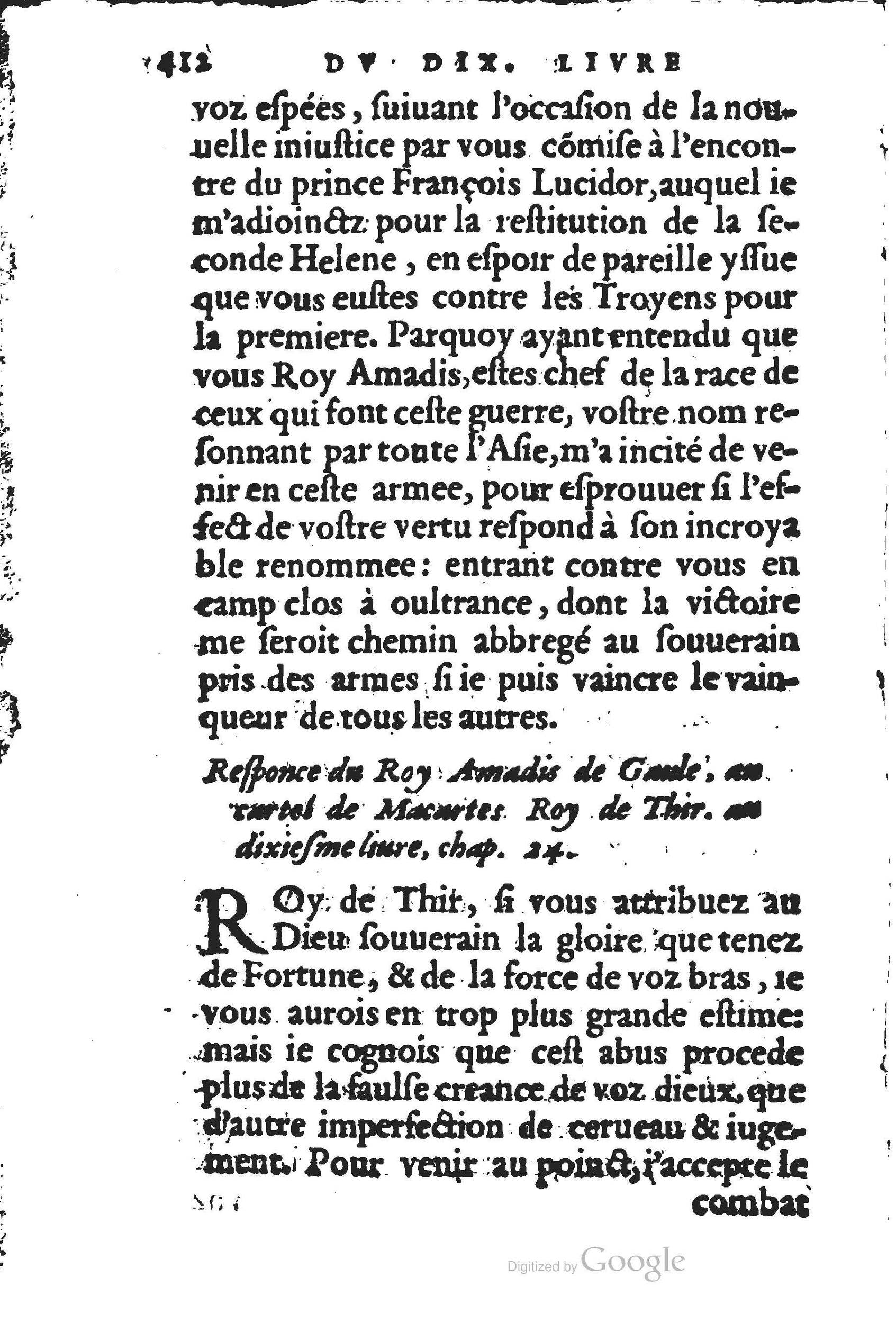 1560 - Jean d’Ogerolles et Gabriel Cotier Lyon - Trésor des Amadis - BSB Munich