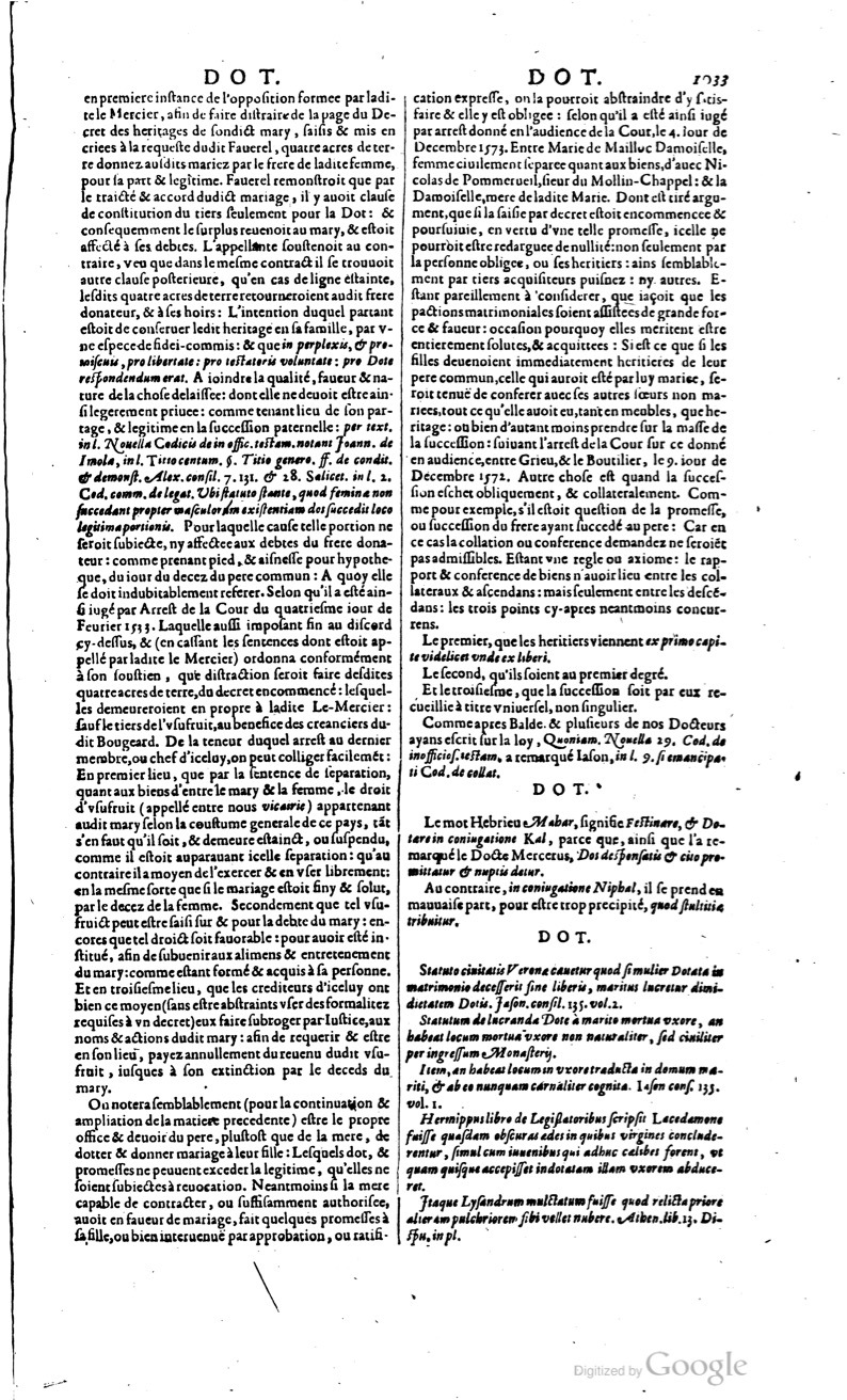 1629 - Veuve Nicolas Buon - Trésor du droit français (29620 T. 1) - BM Lyon