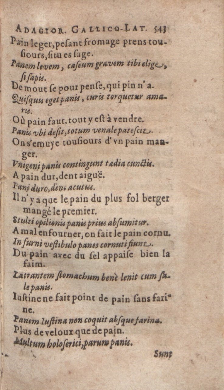 1612 - Dominicus Custos - Trésor des proverbes français  - Bibliopol-Olomuc