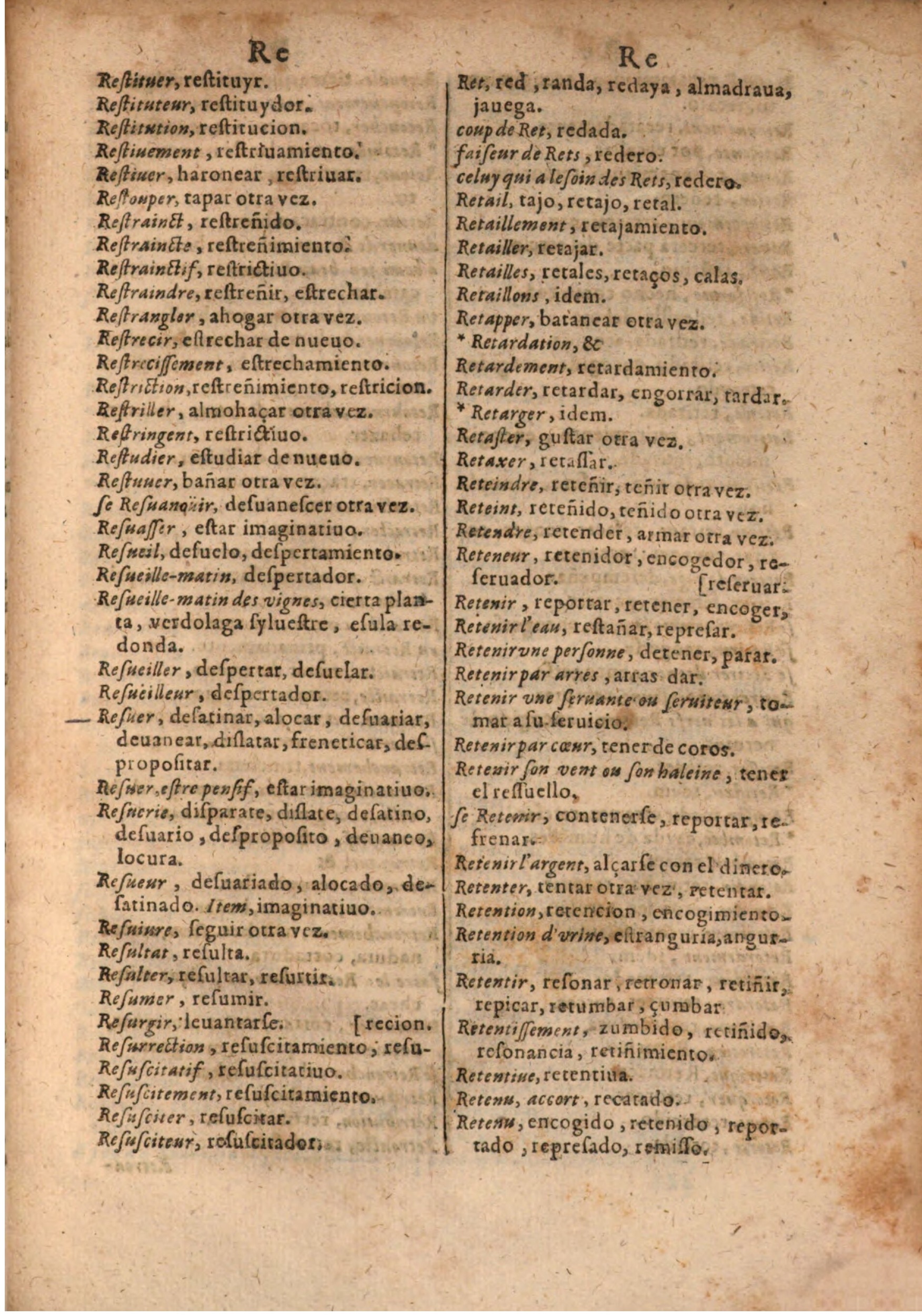 1645 - A. de Sommaville et A. Courbé - Trésor des deux langues espagnole et française (Seconde partie) - BSB Munich